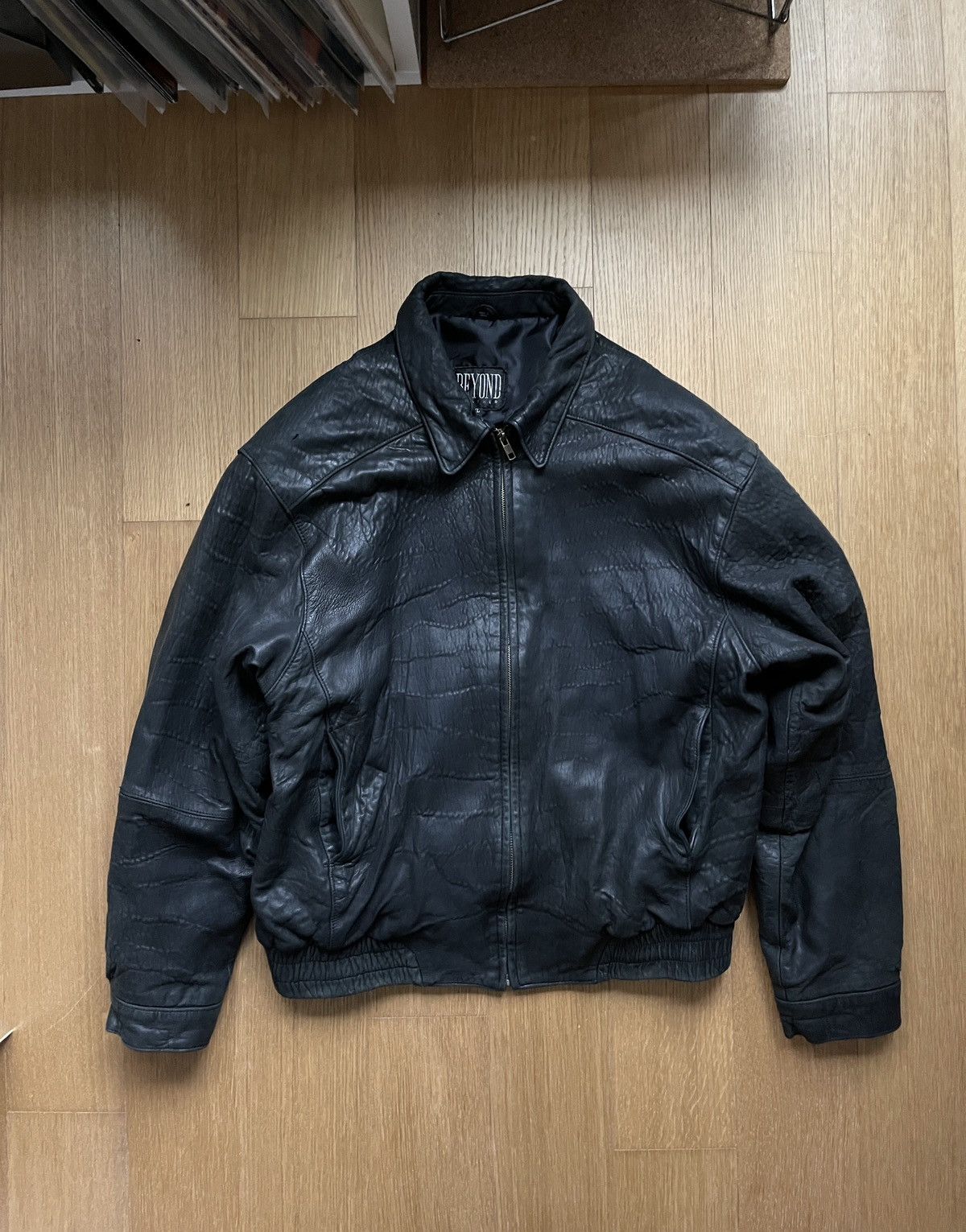 Vintage Vintage Beyond Leather Jacket with Shoulder Pads Grailed