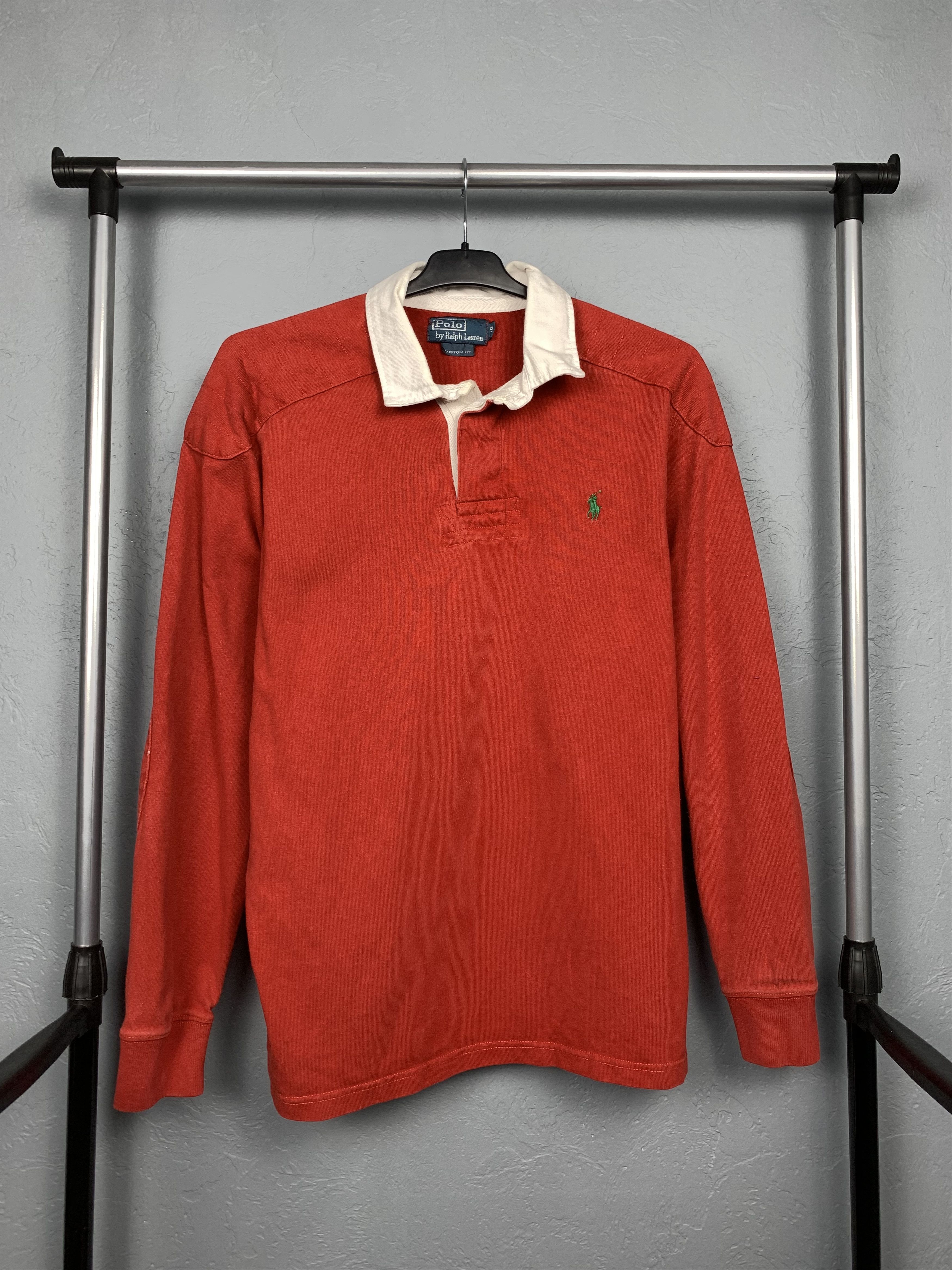 Polo Ralph Lauren × Ralph Lauren × Vintage Polo Ralph Lauren Vintage Mens Rugby Long Sleeve Polo Shirt Size US L / EU 52-54 / 3 - 1 Thumbnail