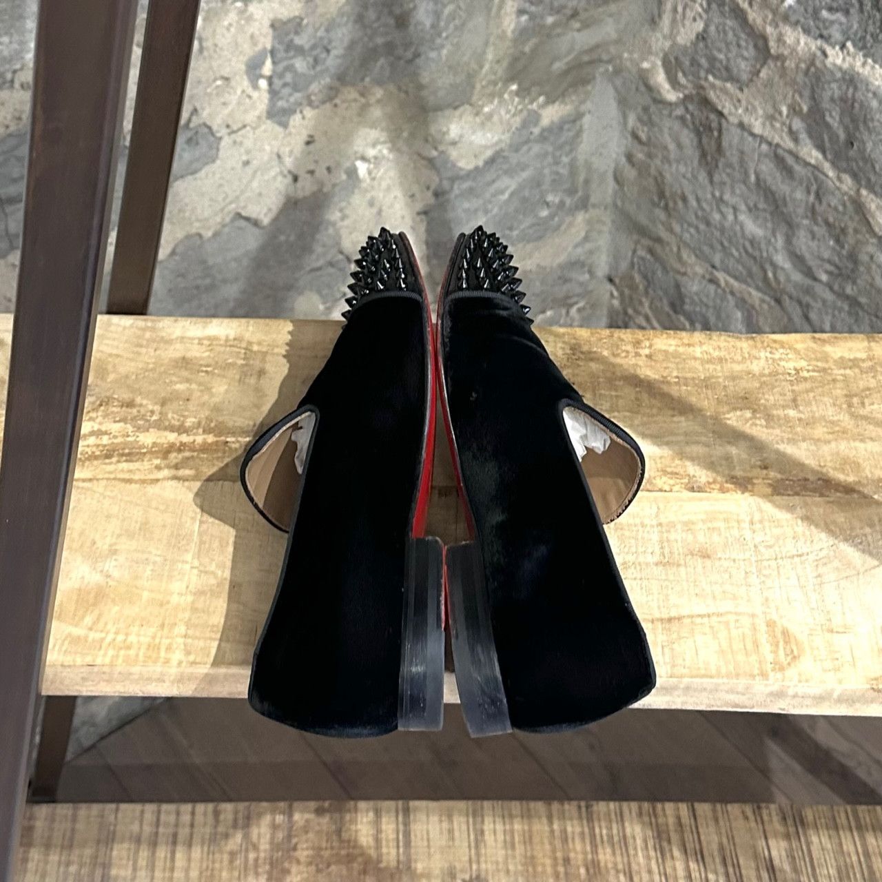 Christian Louboutin Black Velvet Spooky Loafers