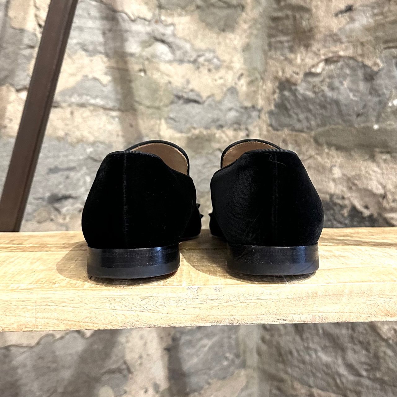 Christian Louboutin Black Velvet Spooky Loafers