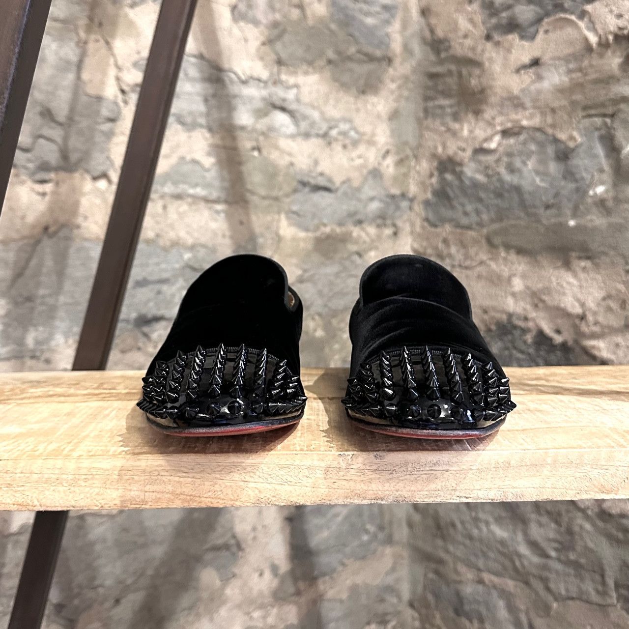 Christian Louboutin Black Velvet Spooky Loafers