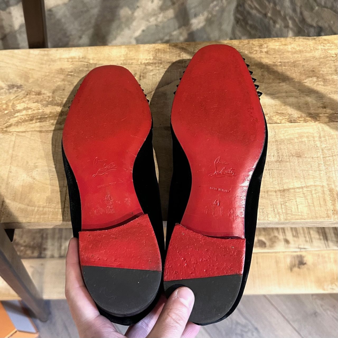 Christian Louboutin Black Velvet Spooky Loafers