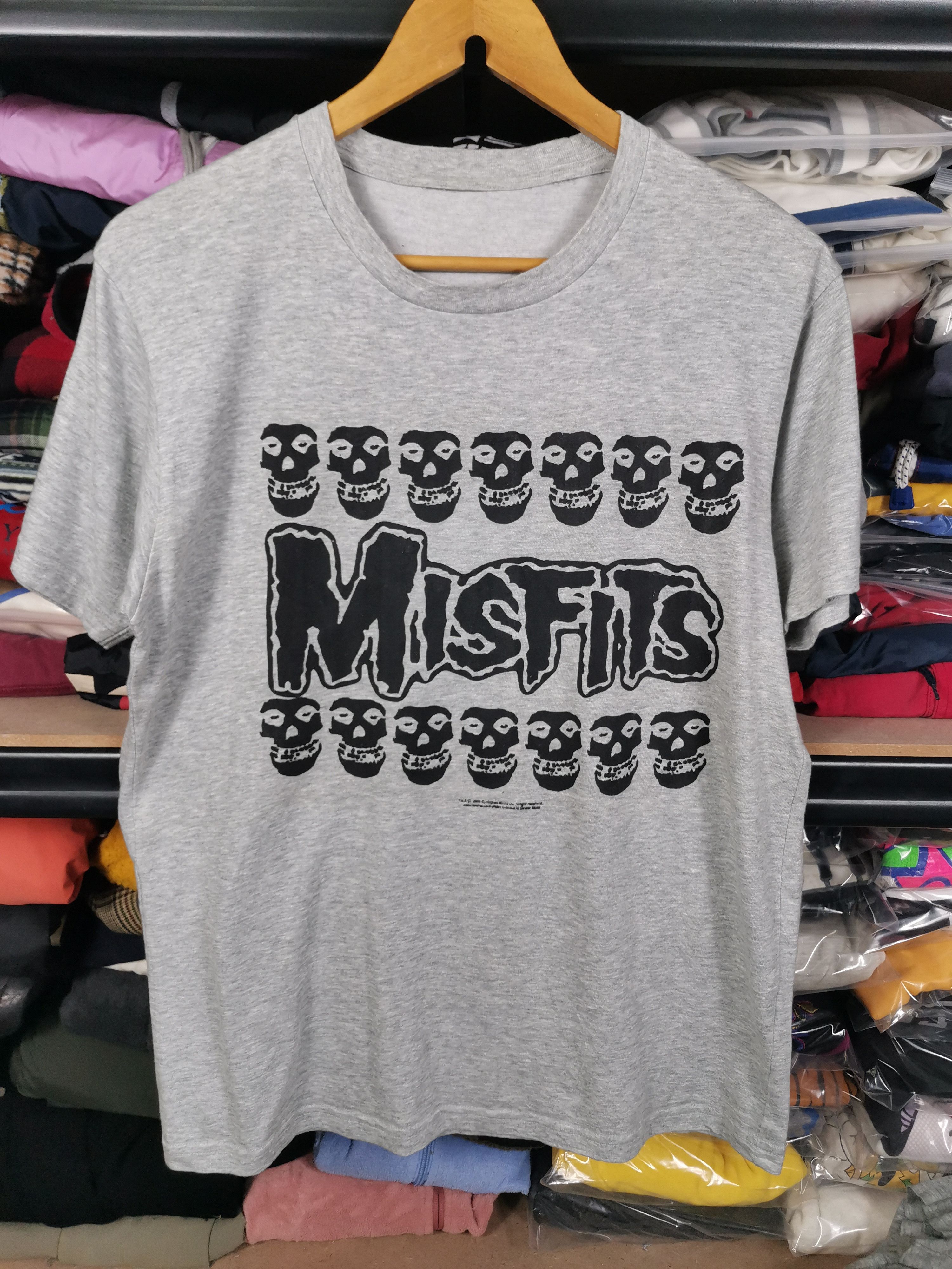 image of Band Tees x Misfits Vintage 2001 Misfits Band Tee Tshirt in Grey, Men's (Size XL)