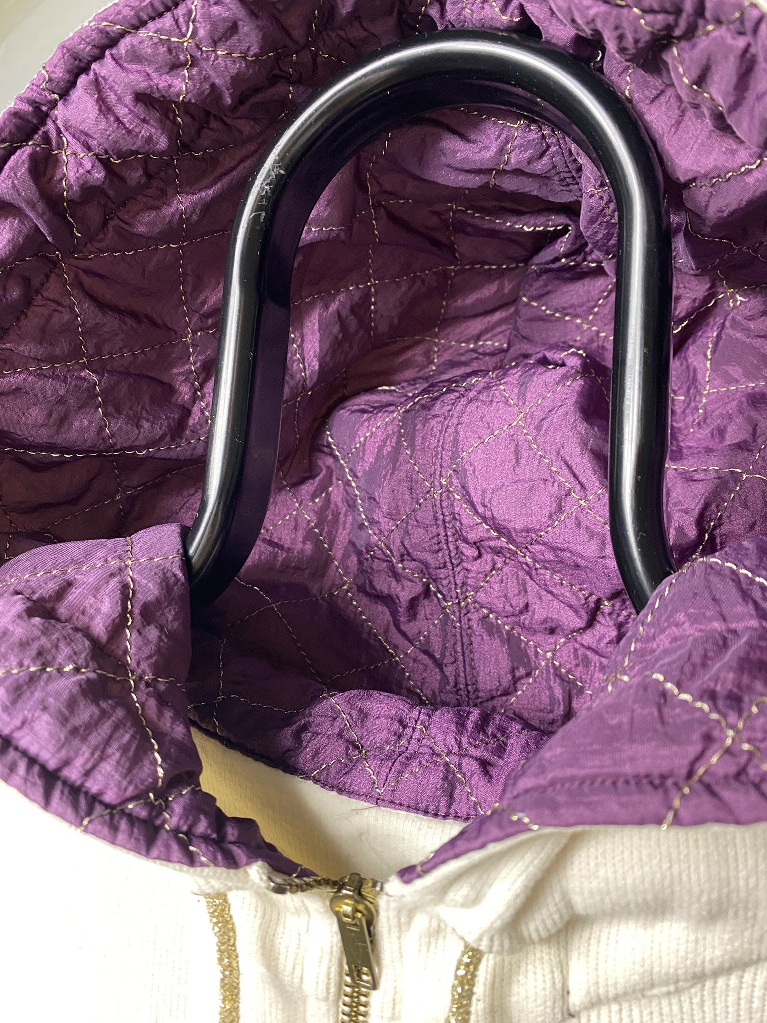 Iceberg × Vintage Rare 80s 90s Iceberg halfzip hoodie vintage cream purple Size US L / EU 52-54 / 3 - 7 Thumbnail