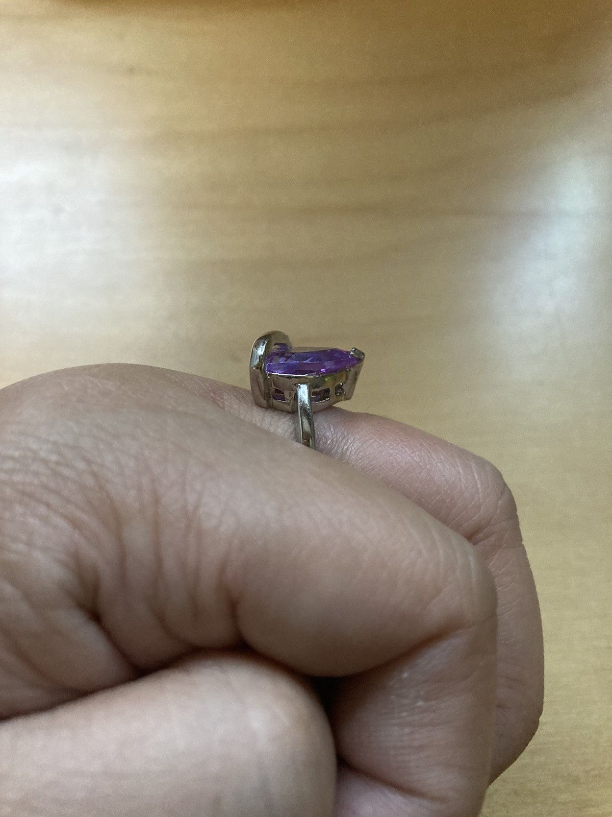 Jewelry Purple CZ Tibetan Silver Ring - Size 7 Size ONE SIZE - 4 Thumbnail