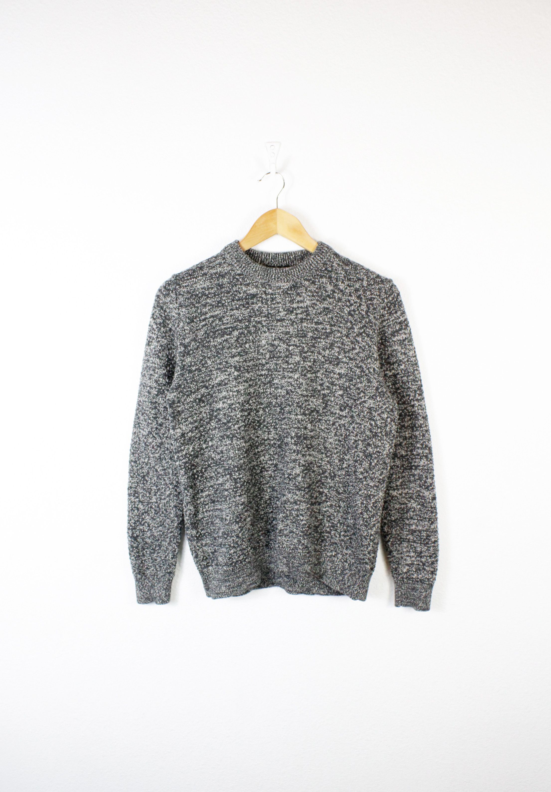 Heritage Percival Double Knit Black White Crew Cotton Sweater | Grailed