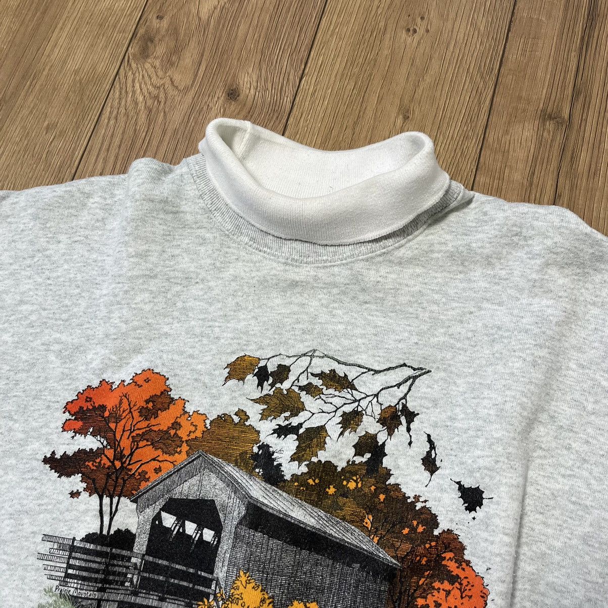 Vintage Vintage 80’s New Hampshire Raglan Mock Neck Sweatshirt Size US XL / EU 56 / 4 - 9 Thumbnail