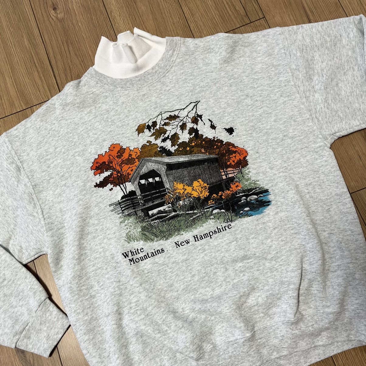 Vintage Vintage 80’s New Hampshire Raglan Mock Neck Sweatshirt Size US XL / EU 56 / 4 - 5 Thumbnail