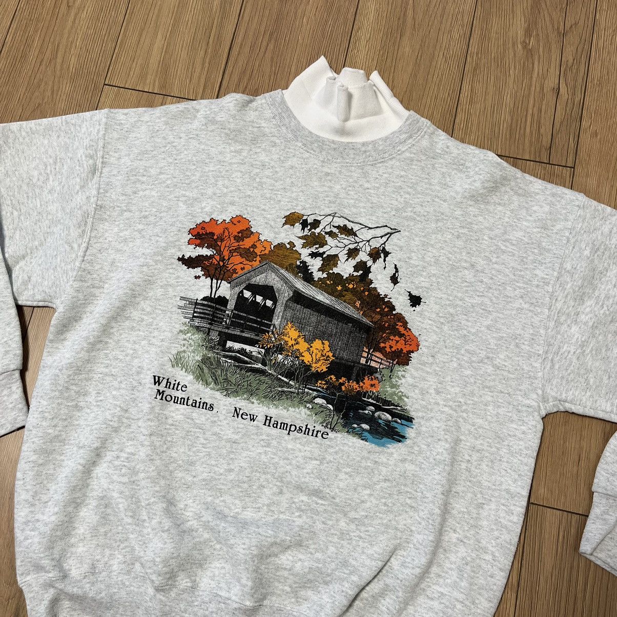 Vintage Vintage 80’s New Hampshire Raglan Mock Neck Sweatshirt Size US XL / EU 56 / 4 - 4 Thumbnail