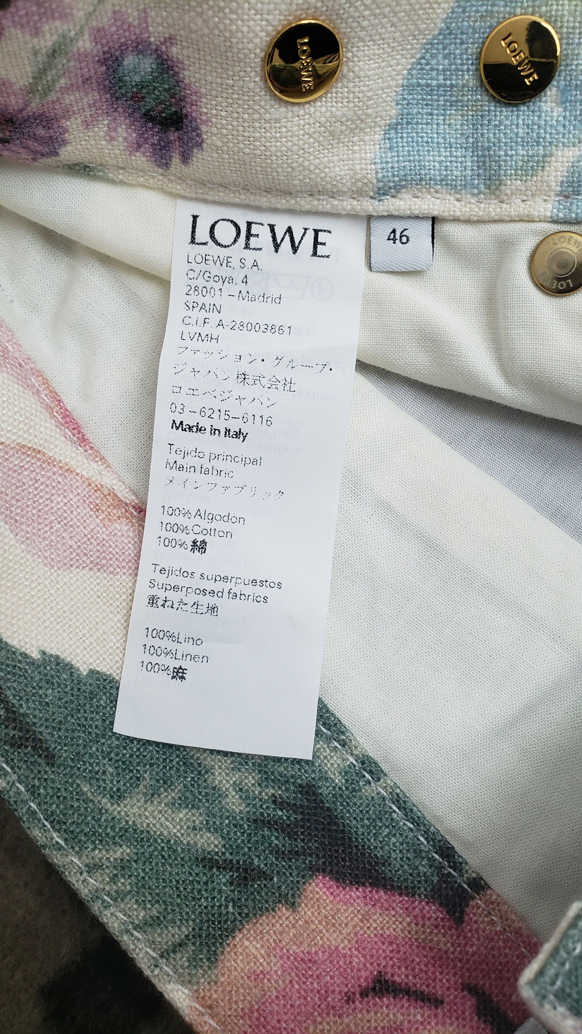 Loewe Loewe off white multi roses five pocket jeans Size US 30 / EU 46 - 13 Thumbnail