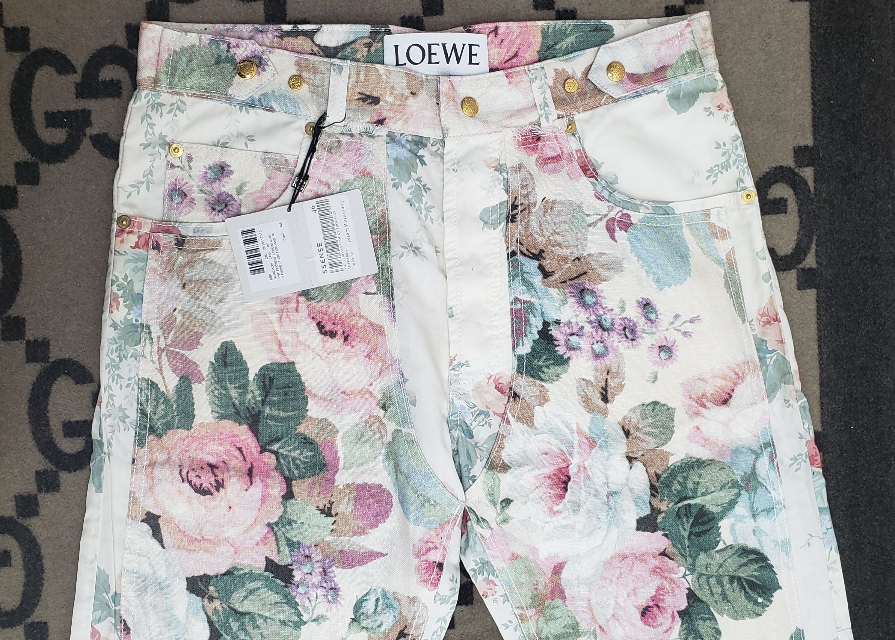 Loewe Loewe off white multi roses five pocket jeans Size US 30 / EU 46 - 3 Thumbnail