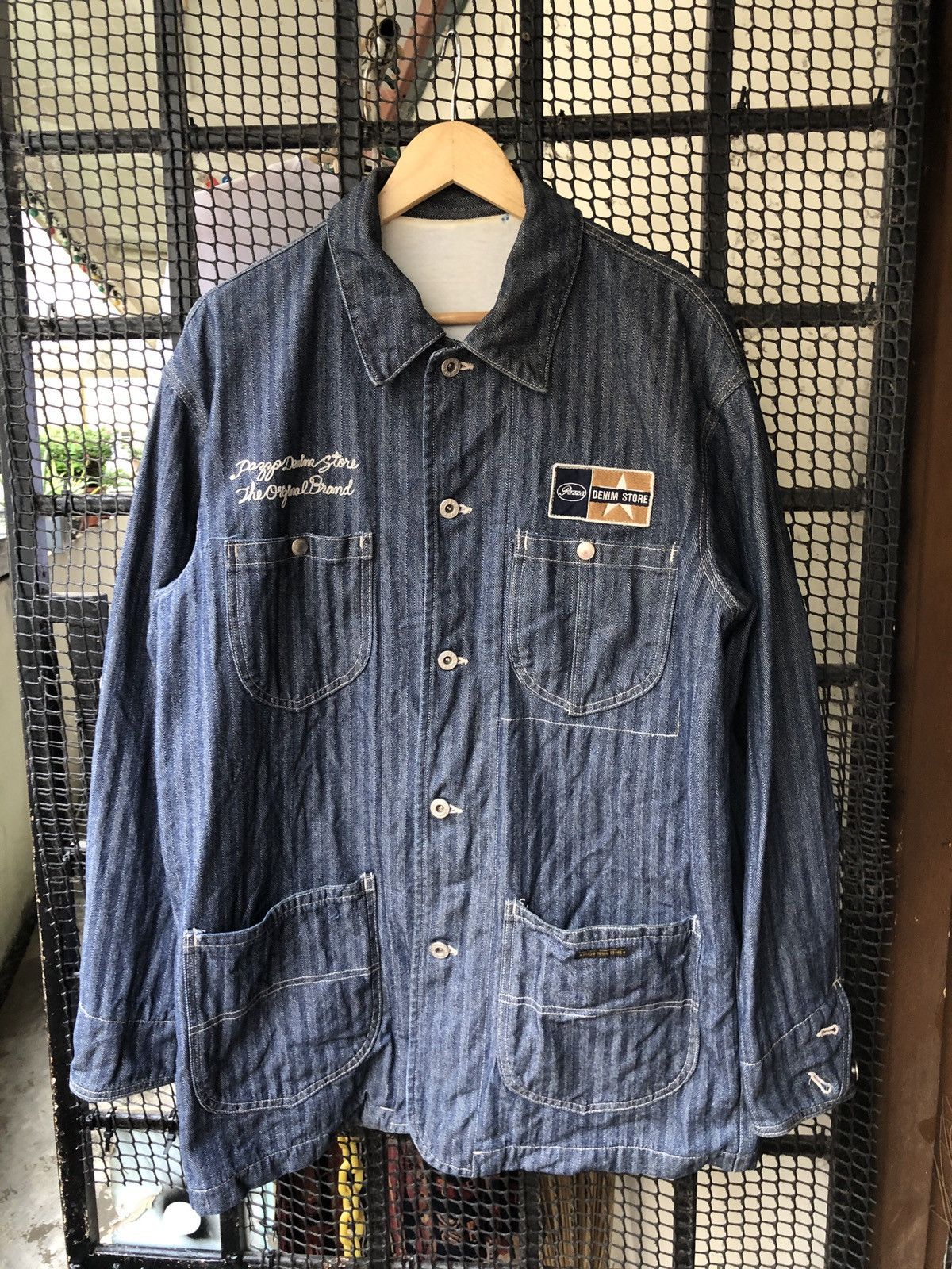 Japanese Brand PAZZO DENIM STORE HBT CHORE JACKET WORKER STYLE Size US XL / EU 56 / 4 - 3 Thumbnail