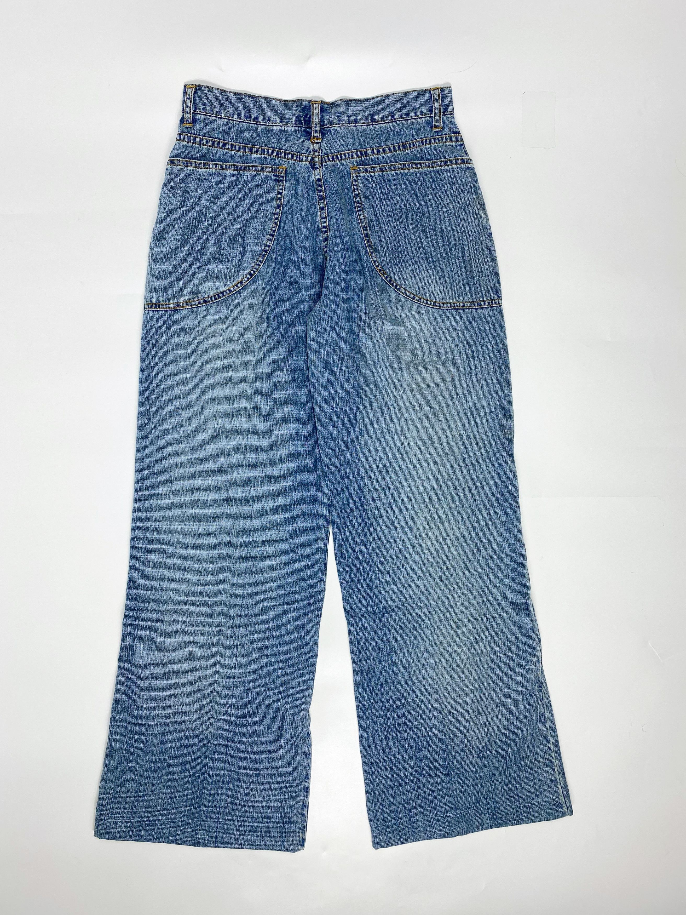 Japanese Brand × Vintage One One 90s Vintage Wide Leg Double Knee Denim Jeans Size US 30 / EU 46 - 4 Thumbnail