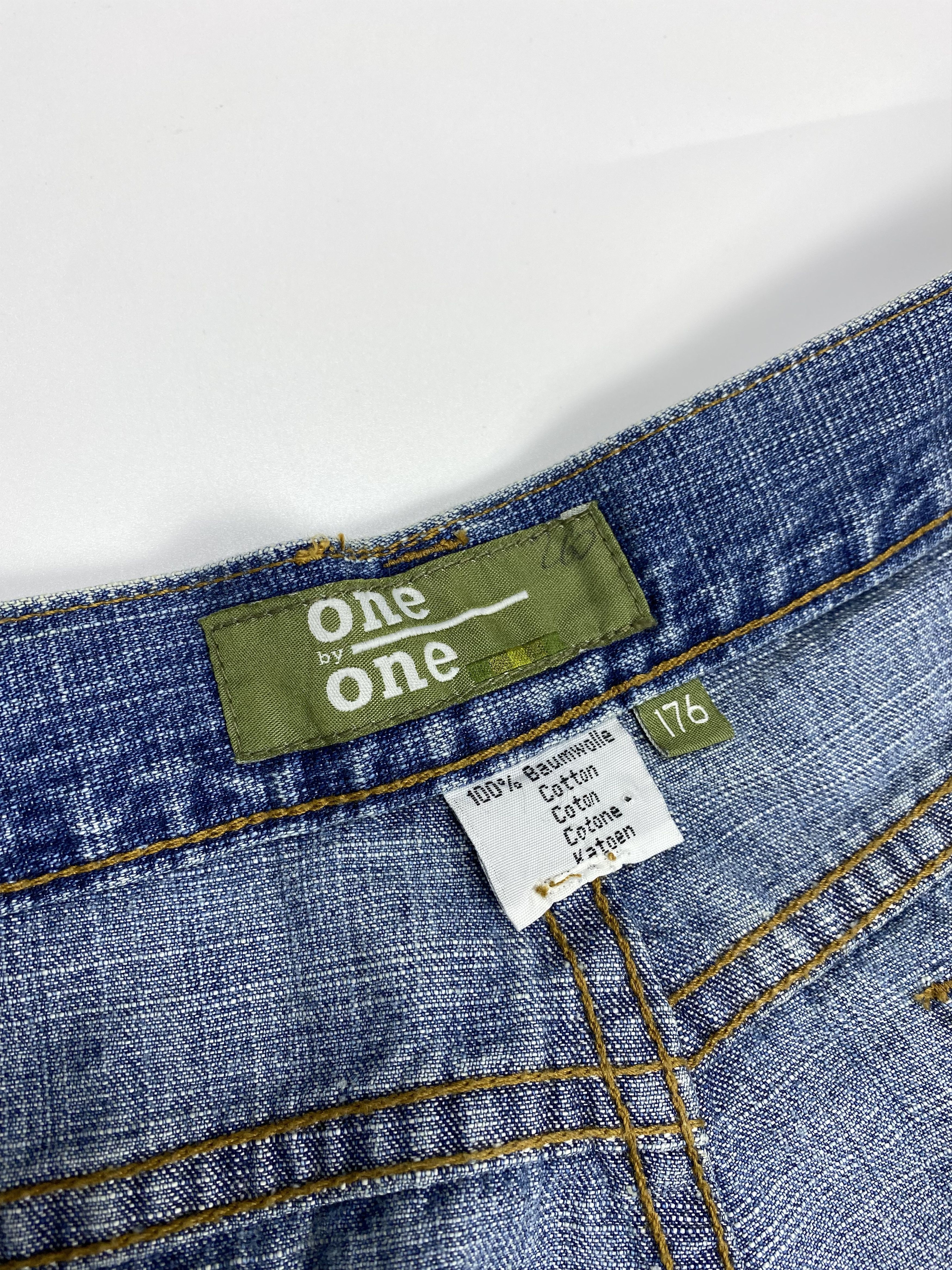Japanese Brand × Vintage One One 90s Vintage Wide Leg Double Knee Denim Jeans Size US 30 / EU 46 - 8 Thumbnail