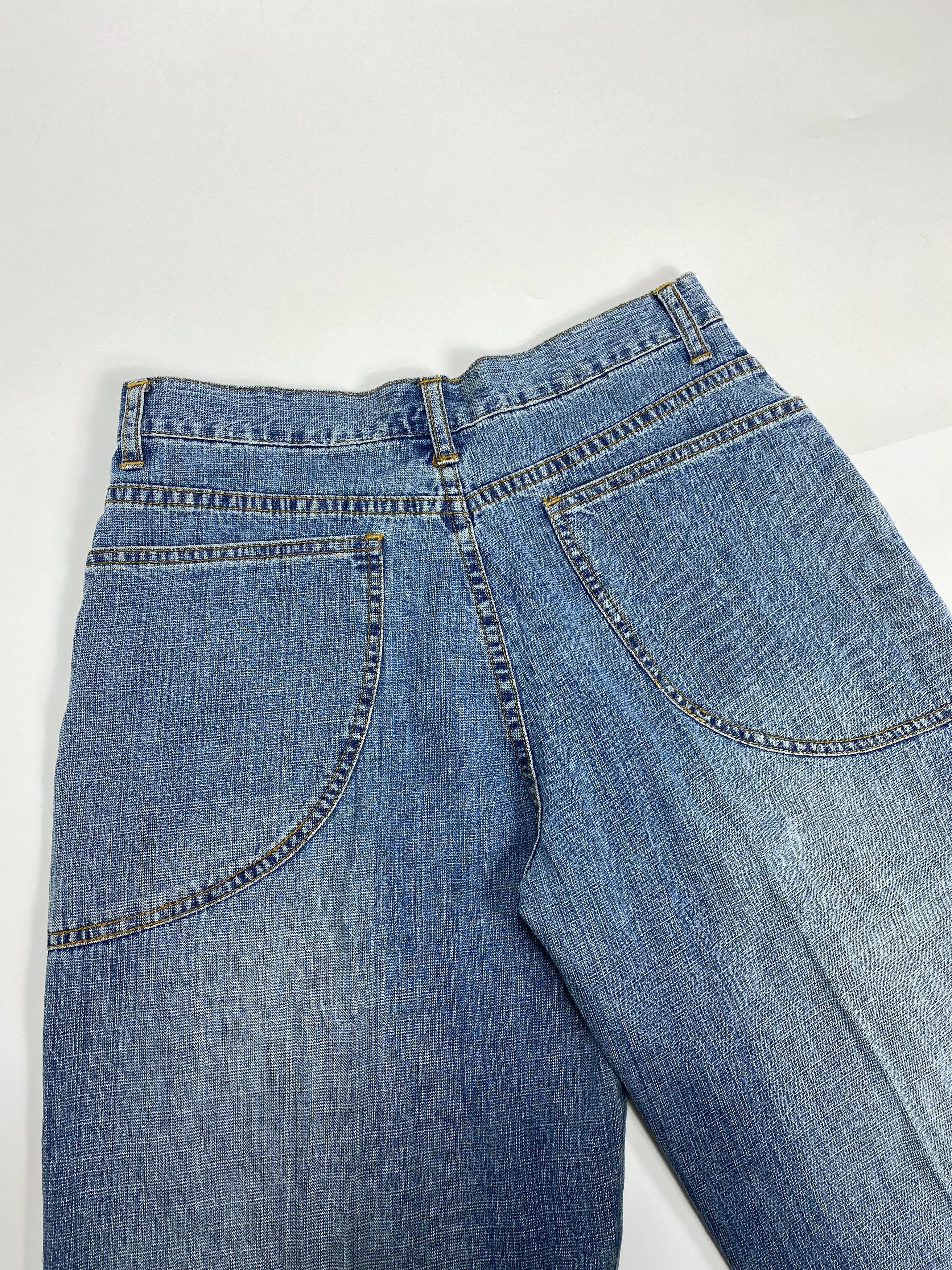 Japanese Brand × Vintage One One 90s Vintage Wide Leg Double Knee Denim Jeans Size US 30 / EU 46 - 5 Thumbnail
