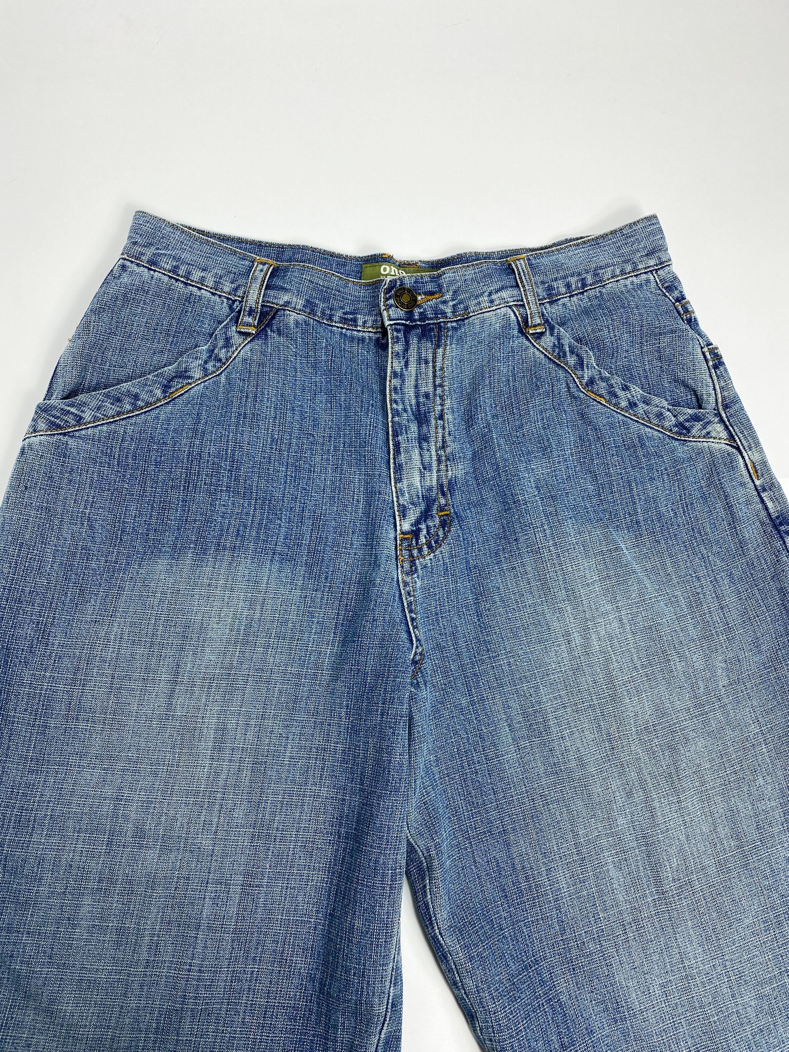 Japanese Brand × Vintage One One 90s Vintage Wide Leg Double Knee Denim Jeans Size US 30 / EU 46 - 3 Thumbnail