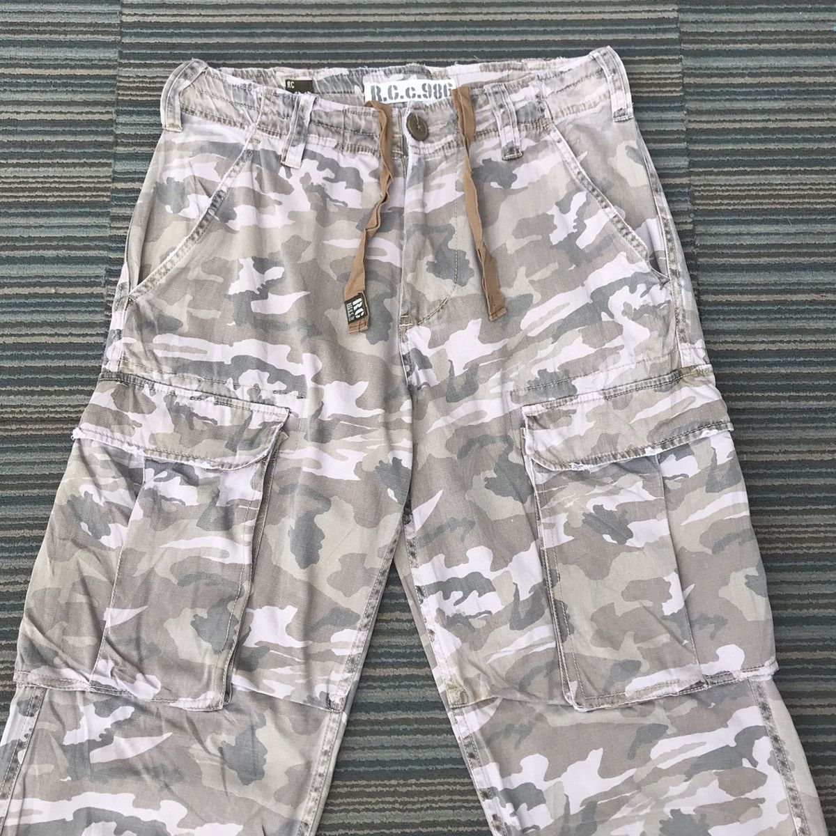 Real Crush Clothing Camo Japanese Multipocket Cargo Pants