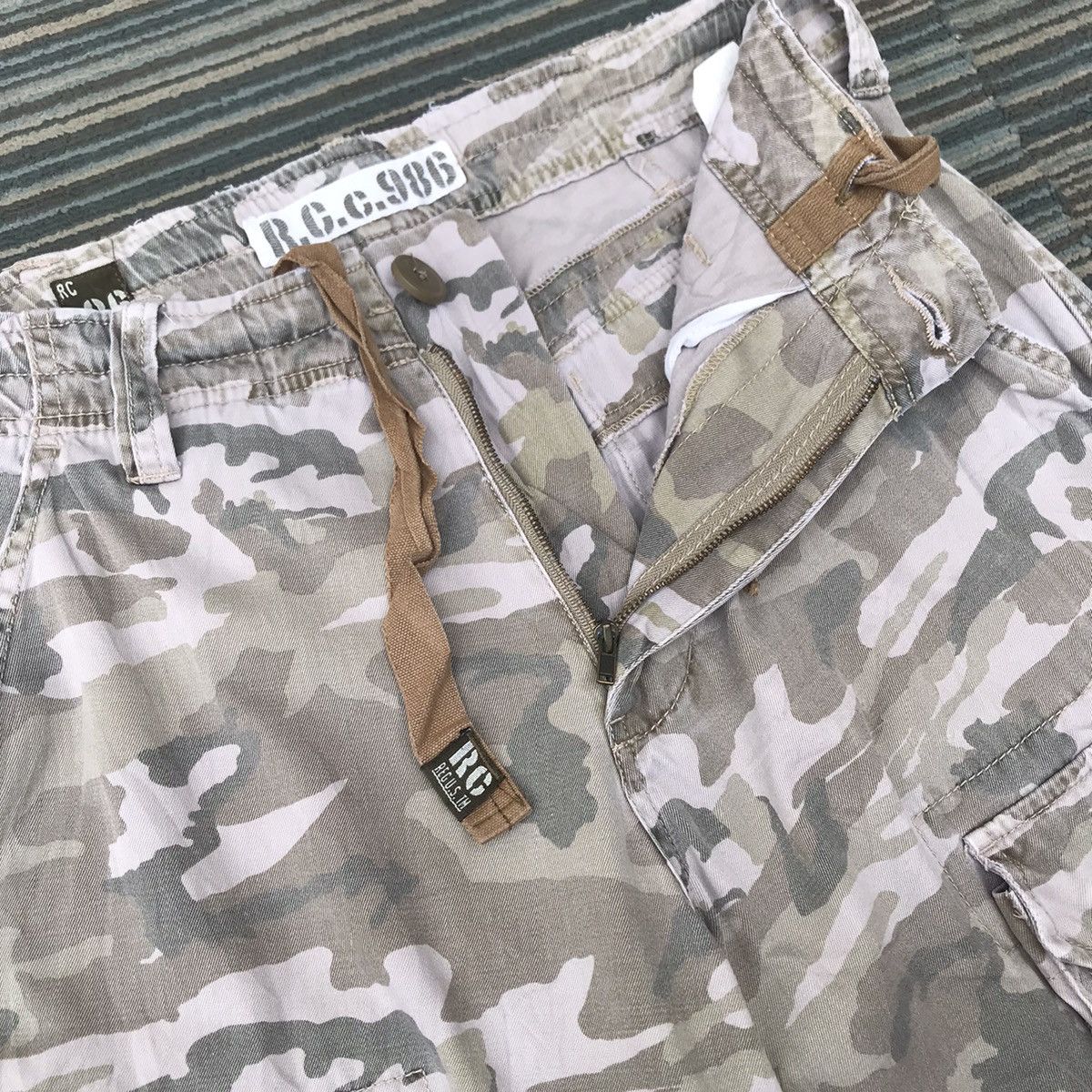 Real Crush Clothing Camo Japanese Multipocket Cargo Pants
