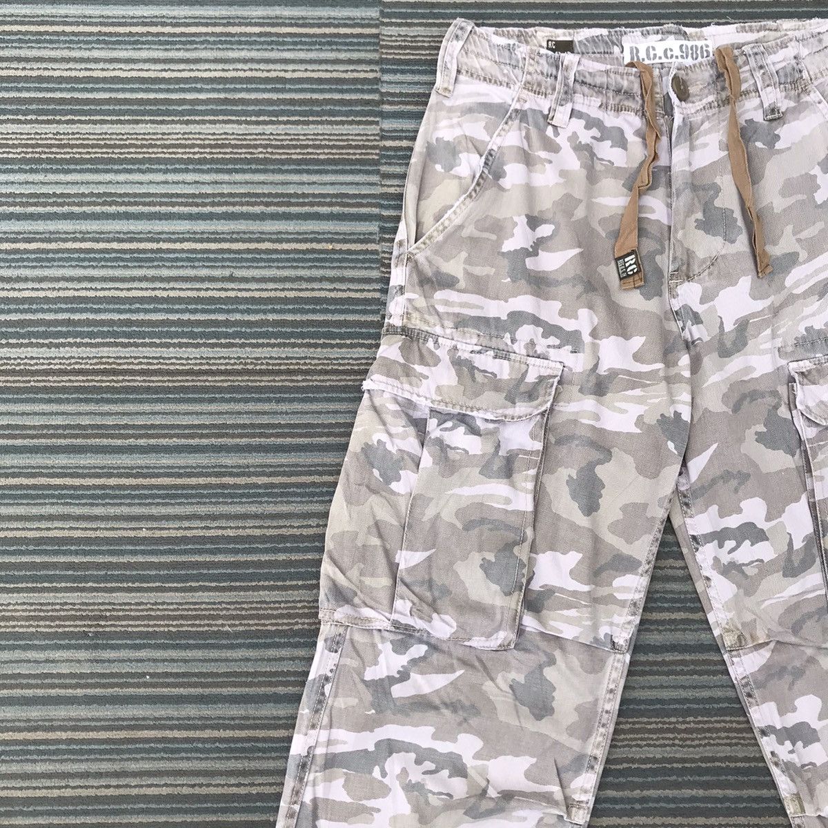 Real Crush Clothing Camo Japanese Multipocket Cargo Pants