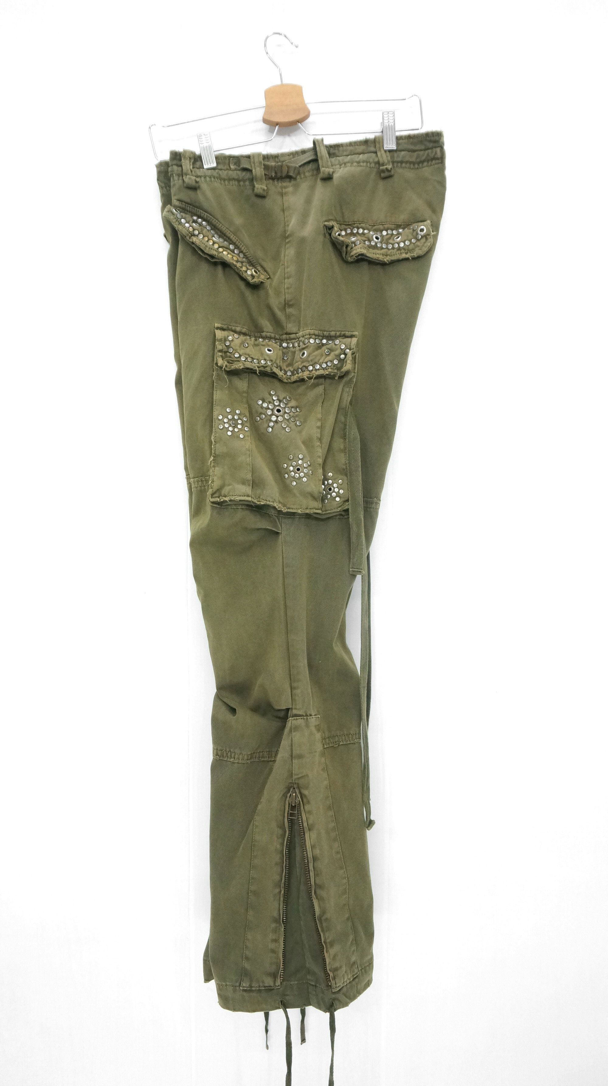 Japanese Brand Vintage🔥 MANGROVE Japan Distressed Studded Cargo Pant Size US 34 / EU 50 - 1 Thumbnail