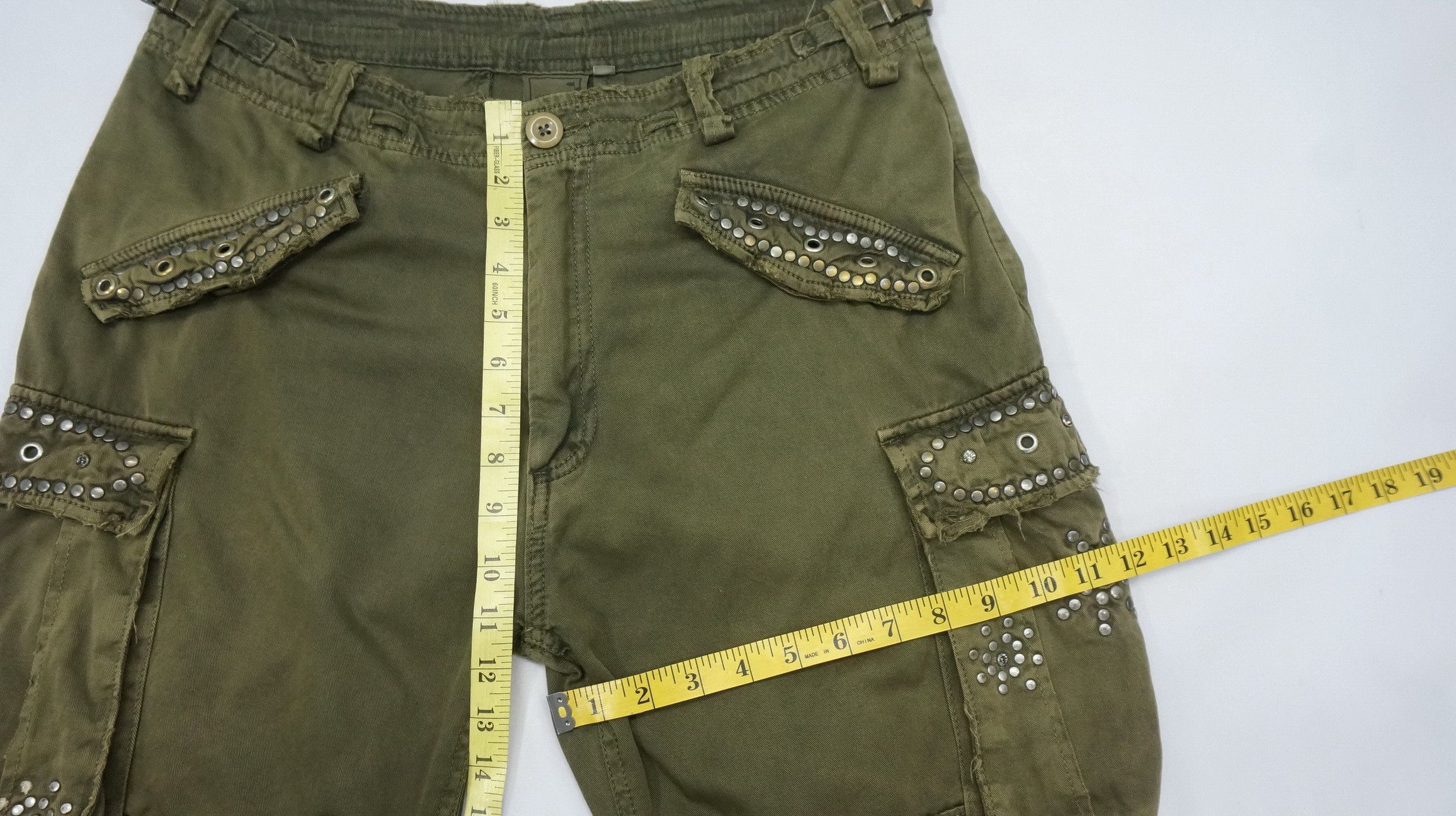 Japanese Brand Vintage🔥 MANGROVE Japan Distressed Studded Cargo Pant Size US 34 / EU 50 - 15 Thumbnail