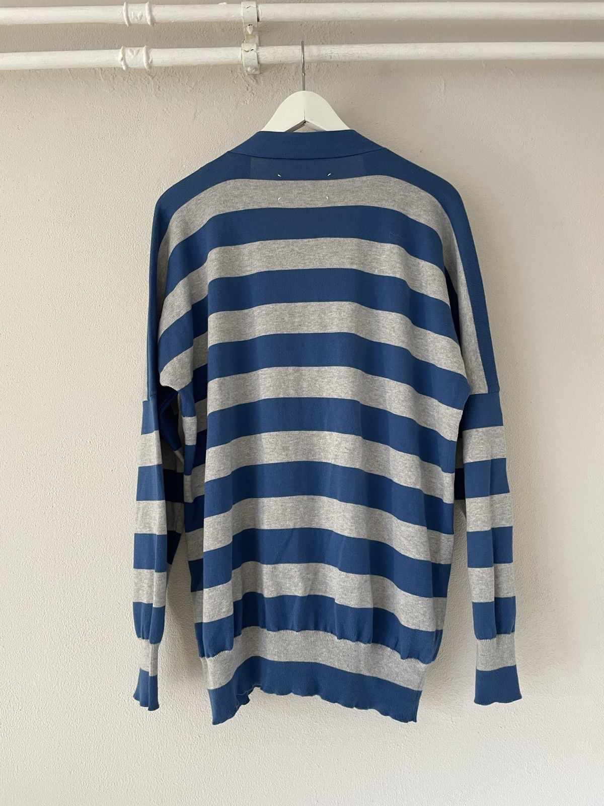 Maison Margiela Blue/Grey Striped Button-Up Cardigan Size US L / EU 52-54 / 3 - 2 Thumbnail