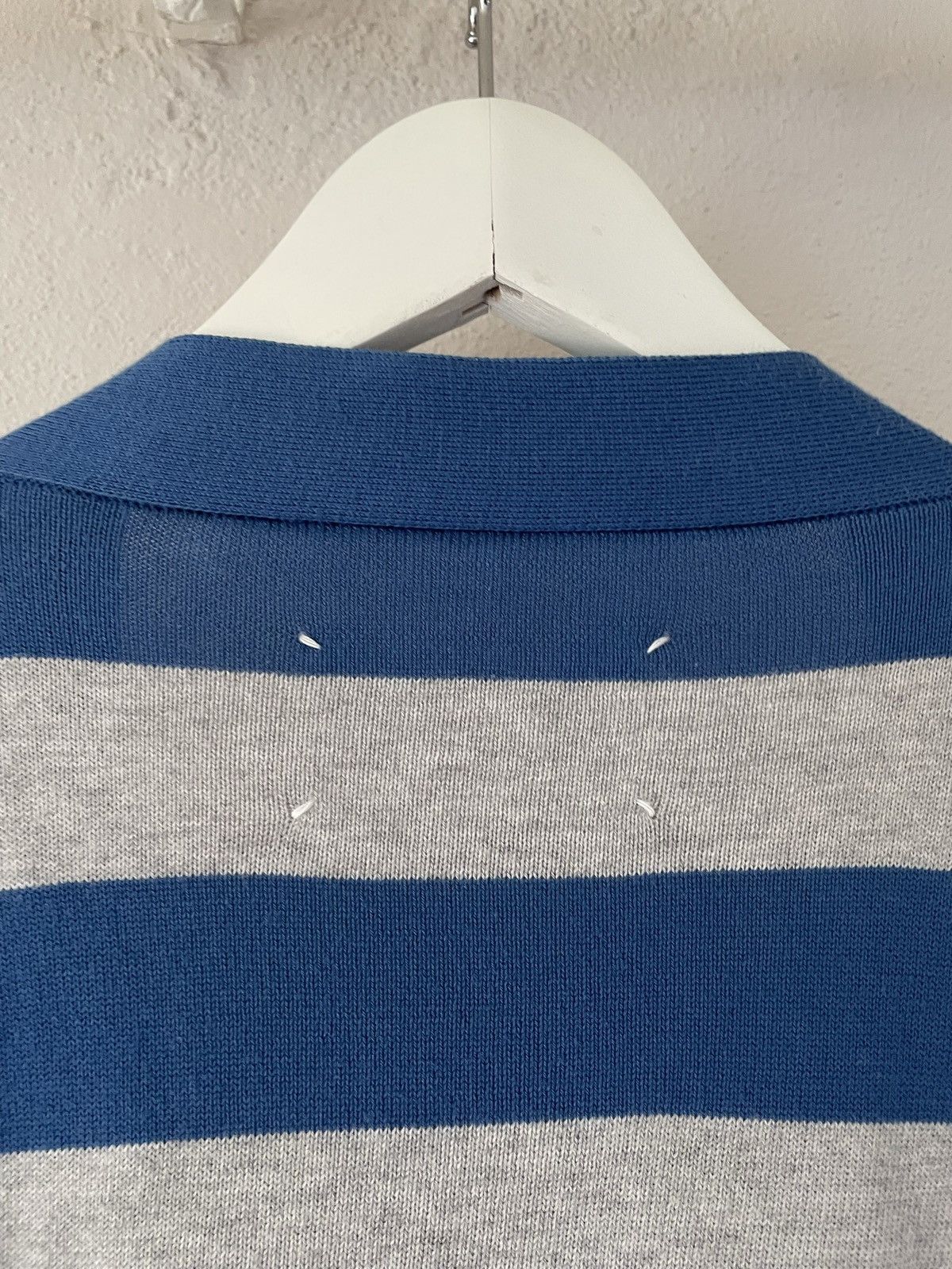 Maison Margiela Blue/Grey Striped Button-Up Cardigan Size US L / EU 52-54 / 3 - 3 Thumbnail