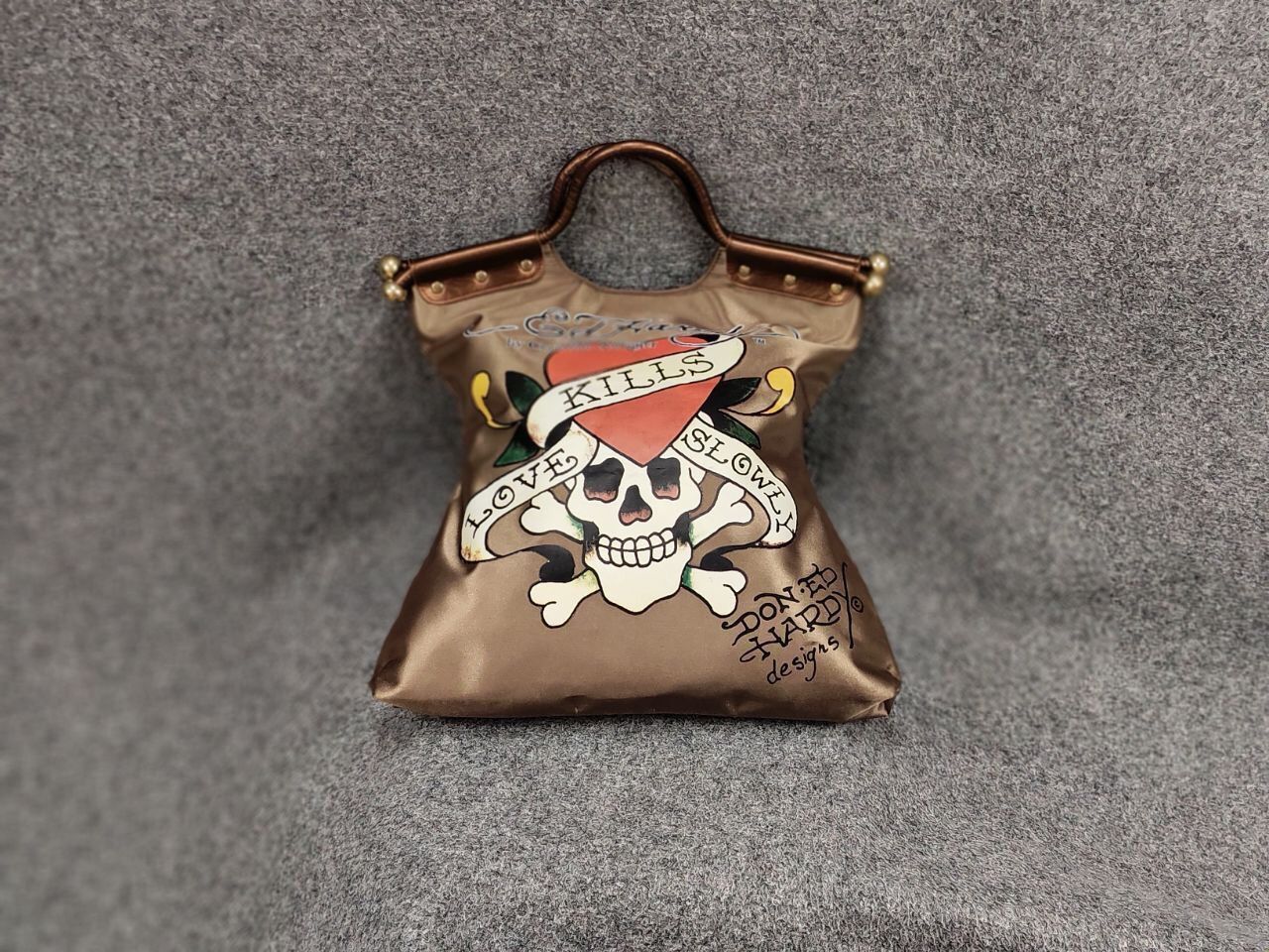 Ed Hardy Vintage Ed Hardy x Christian Audigier Logo Gold Purse Bag Size ONE SIZE - 2 Thumbnail