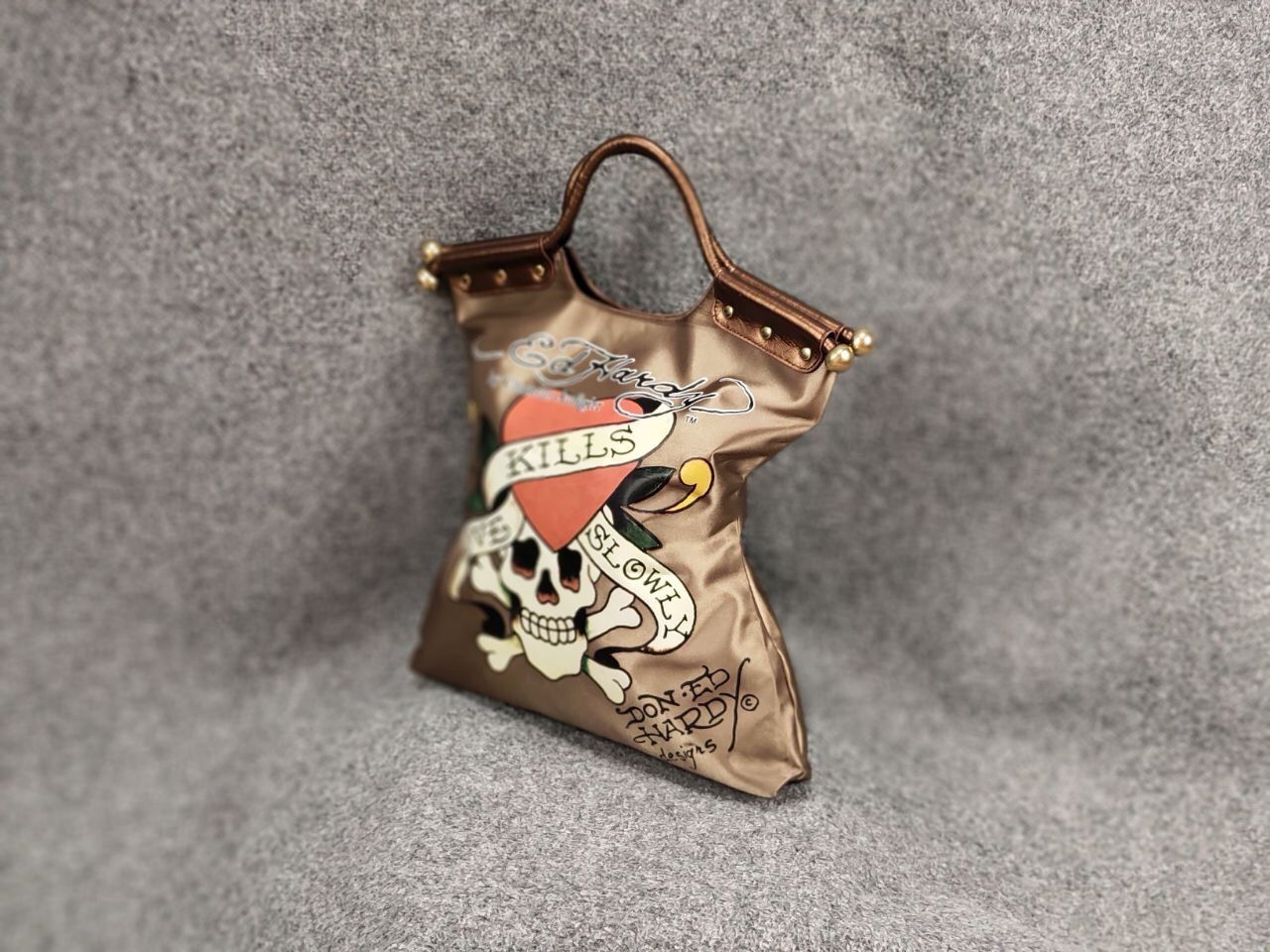 Ed Hardy Vintage Ed Hardy x Christian Audigier Logo Gold Purse Bag Size ONE SIZE - 12 Thumbnail