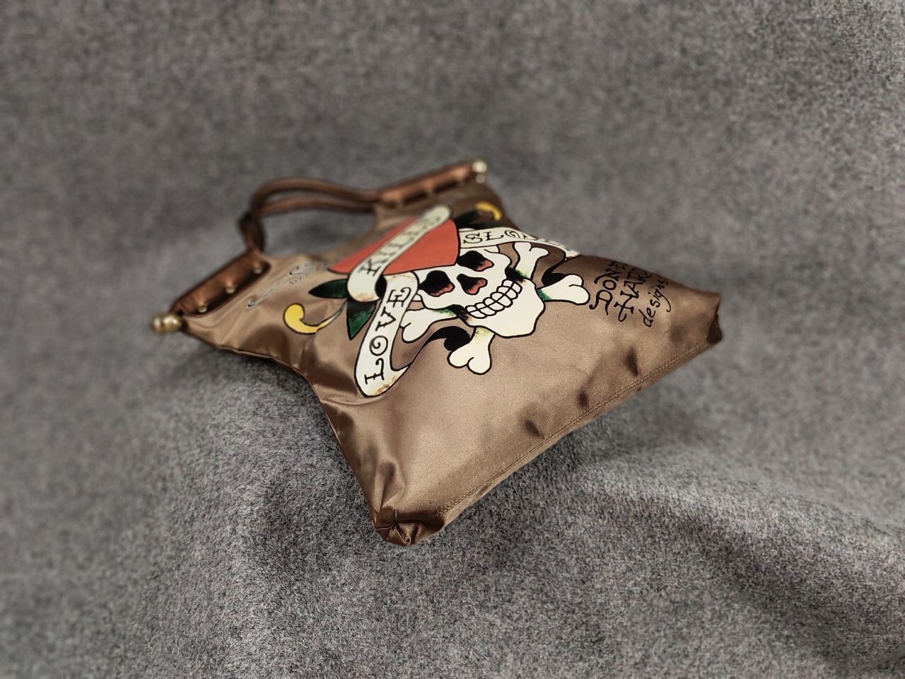 Ed Hardy Vintage Ed Hardy x Christian Audigier Logo Gold Purse Bag Size ONE SIZE - 4 Thumbnail