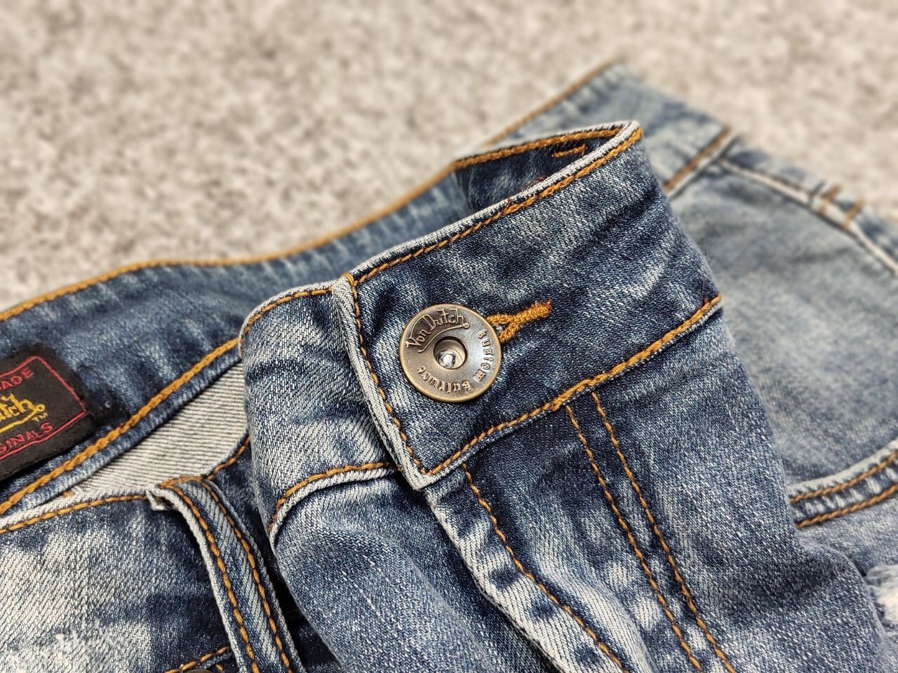 Von Dutch Vintage 90's Von Dutch Kustom Made Distressed Denim Jeans Size US 34 / EU 50 - 15 Thumbnail