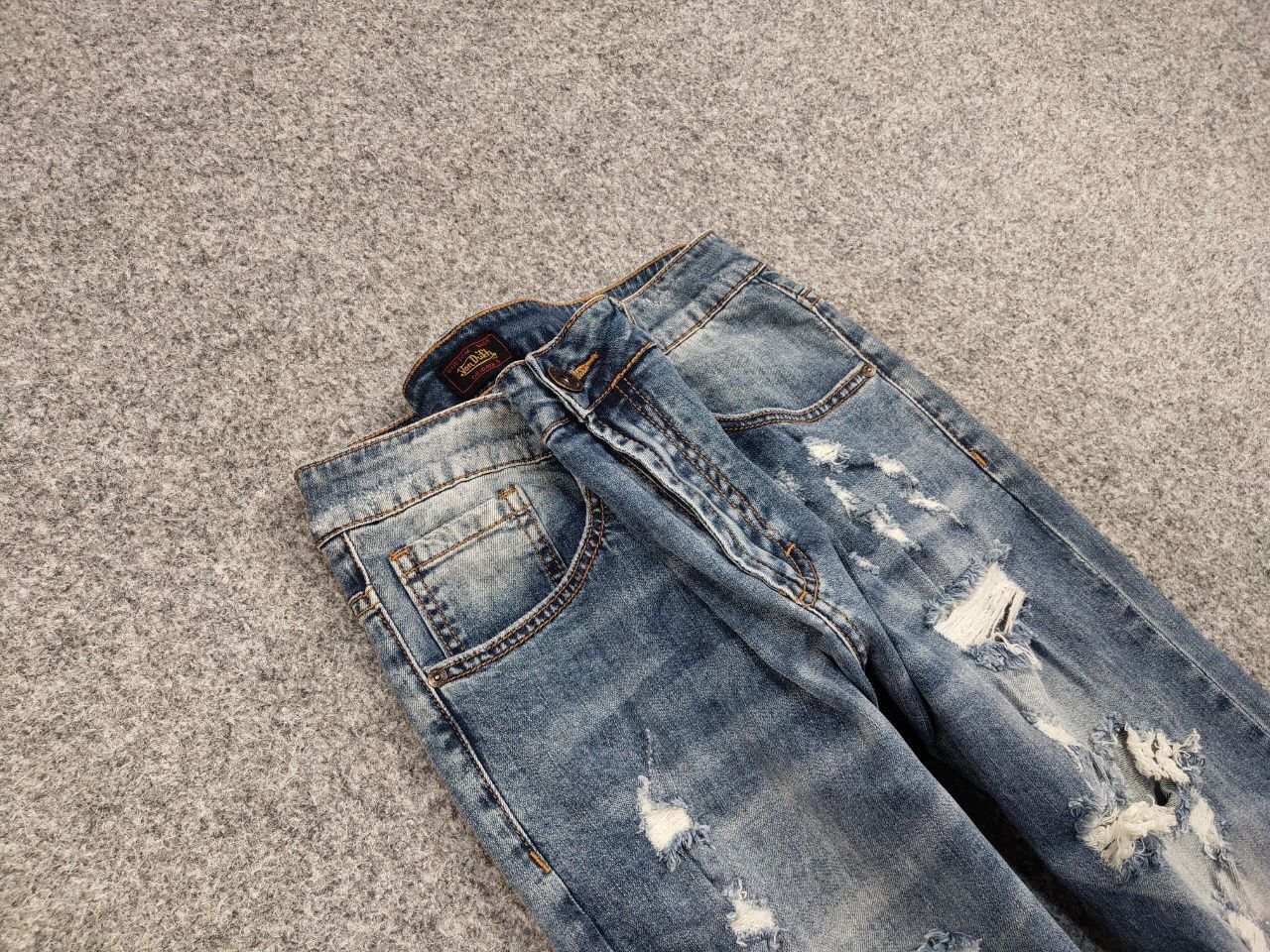 Von Dutch Vintage 90's Von Dutch Kustom Made Distressed Denim Jeans Size US 34 / EU 50 - 12 Thumbnail