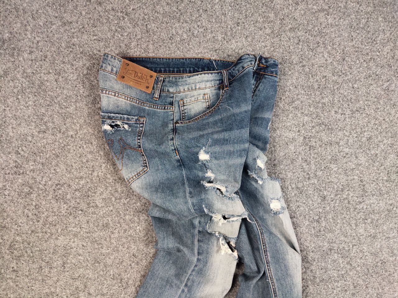 Von Dutch Vintage 90's Von Dutch Kustom Made Distressed Denim Jeans Size US 34 / EU 50 - 19 Thumbnail