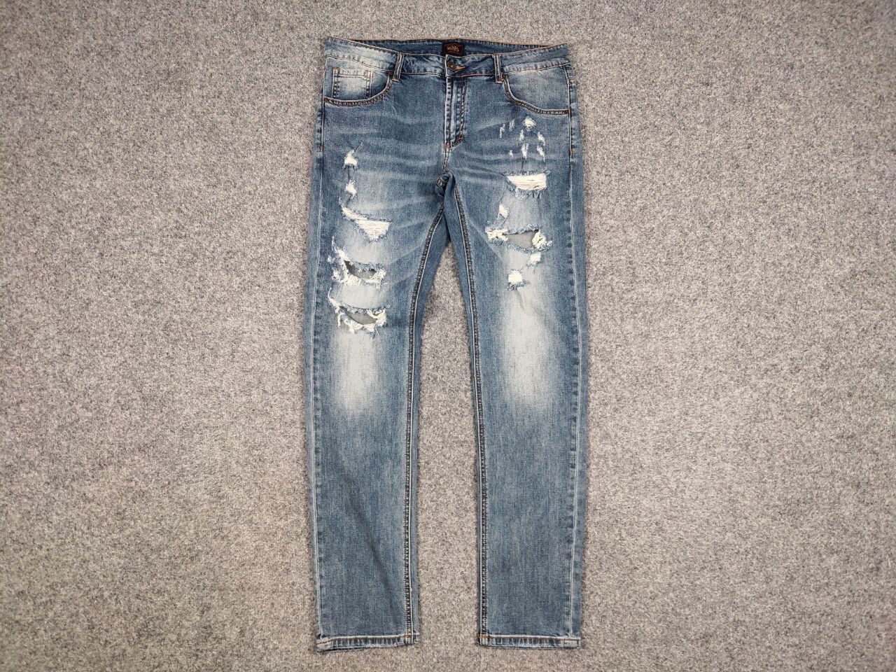 Von Dutch Vintage 90's Von Dutch Kustom Made Distressed Denim Jeans Size US 34 / EU 50 - 1 Thumbnail