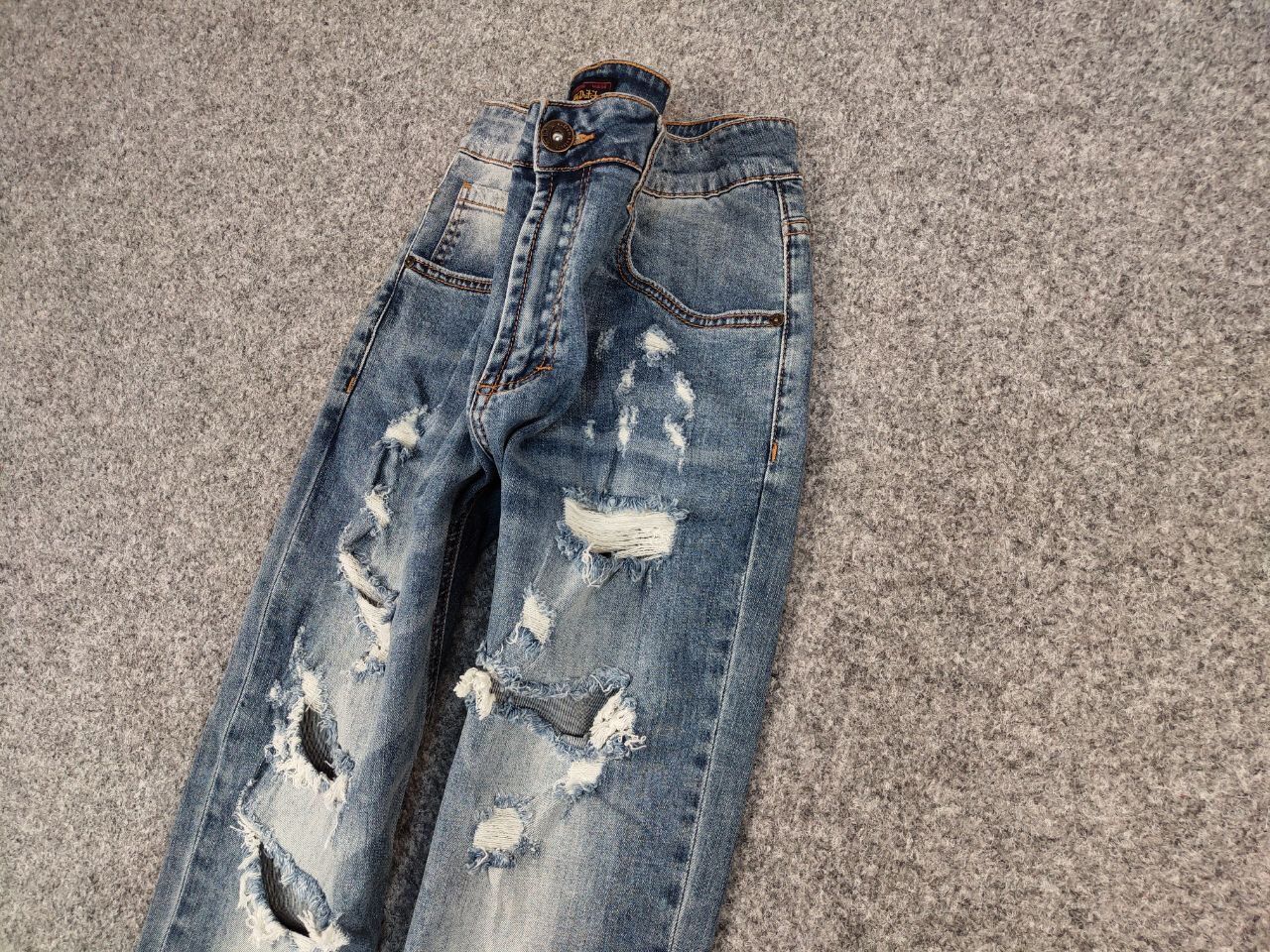 Von Dutch Vintage 90's Von Dutch Kustom Made Distressed Denim Jeans Size US 34 / EU 50 - 5 Thumbnail