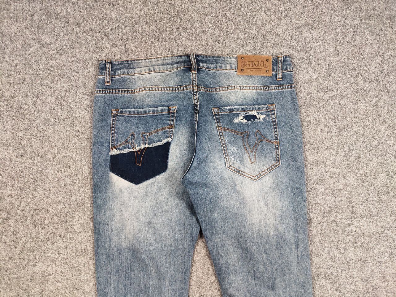 Von Dutch Vintage 90's Von Dutch Kustom Made Distressed Denim Jeans Size US 34 / EU 50 - 17 Thumbnail
