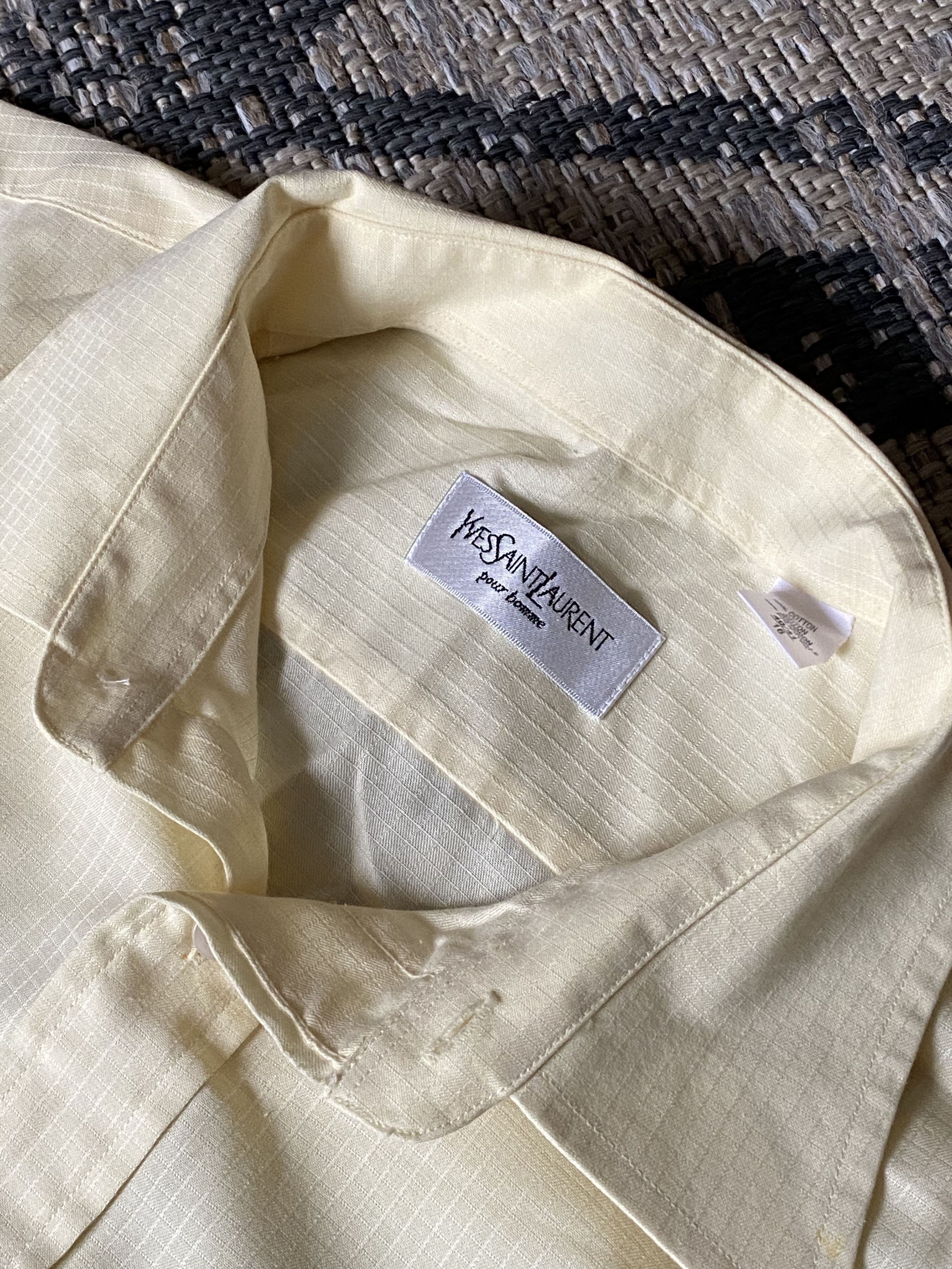 Vintage × Yves Saint Laurent Vintage Ysl Yves Saint Laurent Short Sleeves Shirt Summer Size US XL / EU 56 / 4 - 4 Thumbnail