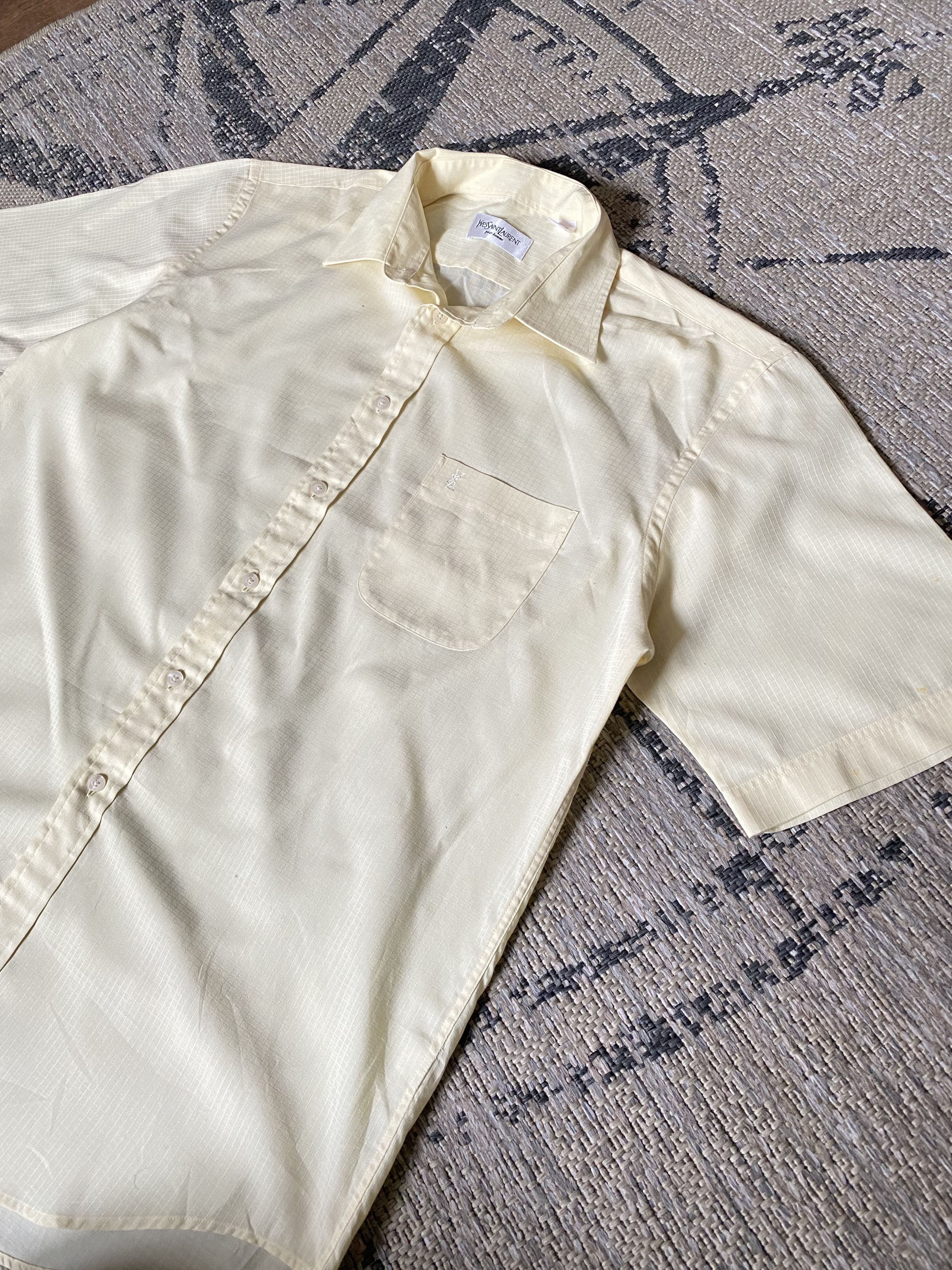 Vintage × Yves Saint Laurent Vintage Ysl Yves Saint Laurent Short Sleeves Shirt Summer Size US XL / EU 56 / 4 - 1 Thumbnail