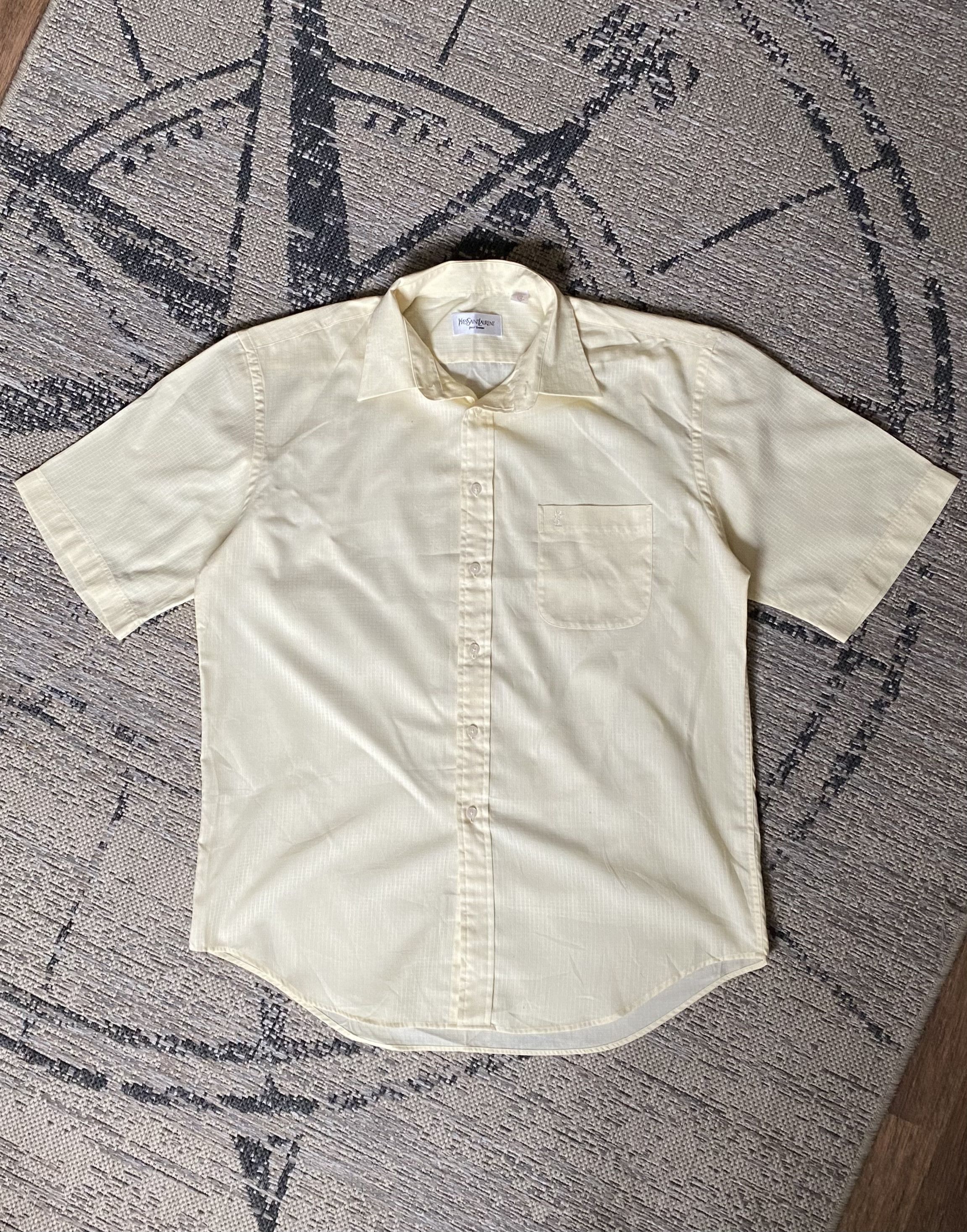 Vintage × Yves Saint Laurent Vintage Ysl Yves Saint Laurent Short Sleeves Shirt Summer Size US XL / EU 56 / 4 - 2 Thumbnail