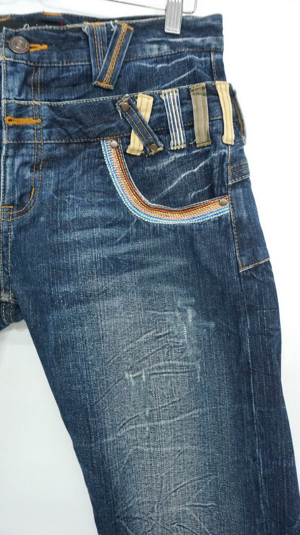 Handmade 🔥 Dope DOMINATE Japan Double Waist Distressed Jeans Size US 32 / EU 48 - 5 Thumbnail