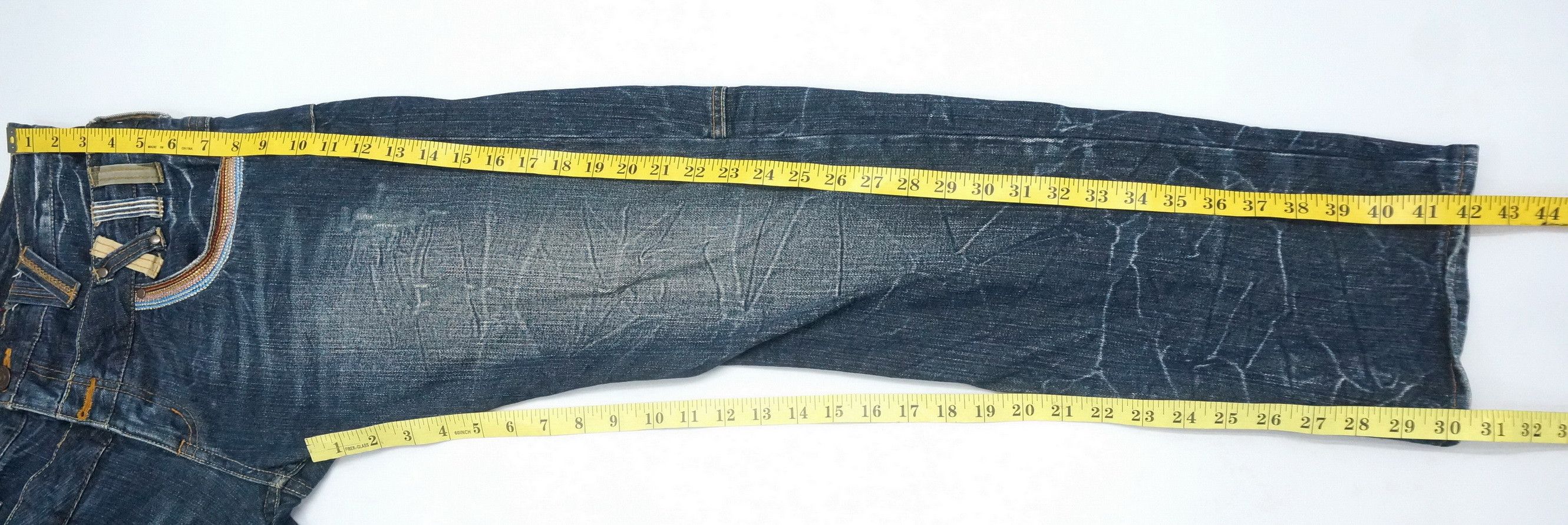 Handmade 🔥 Dope DOMINATE Japan Double Waist Distressed Jeans Size US 32 / EU 48 - 13 Thumbnail