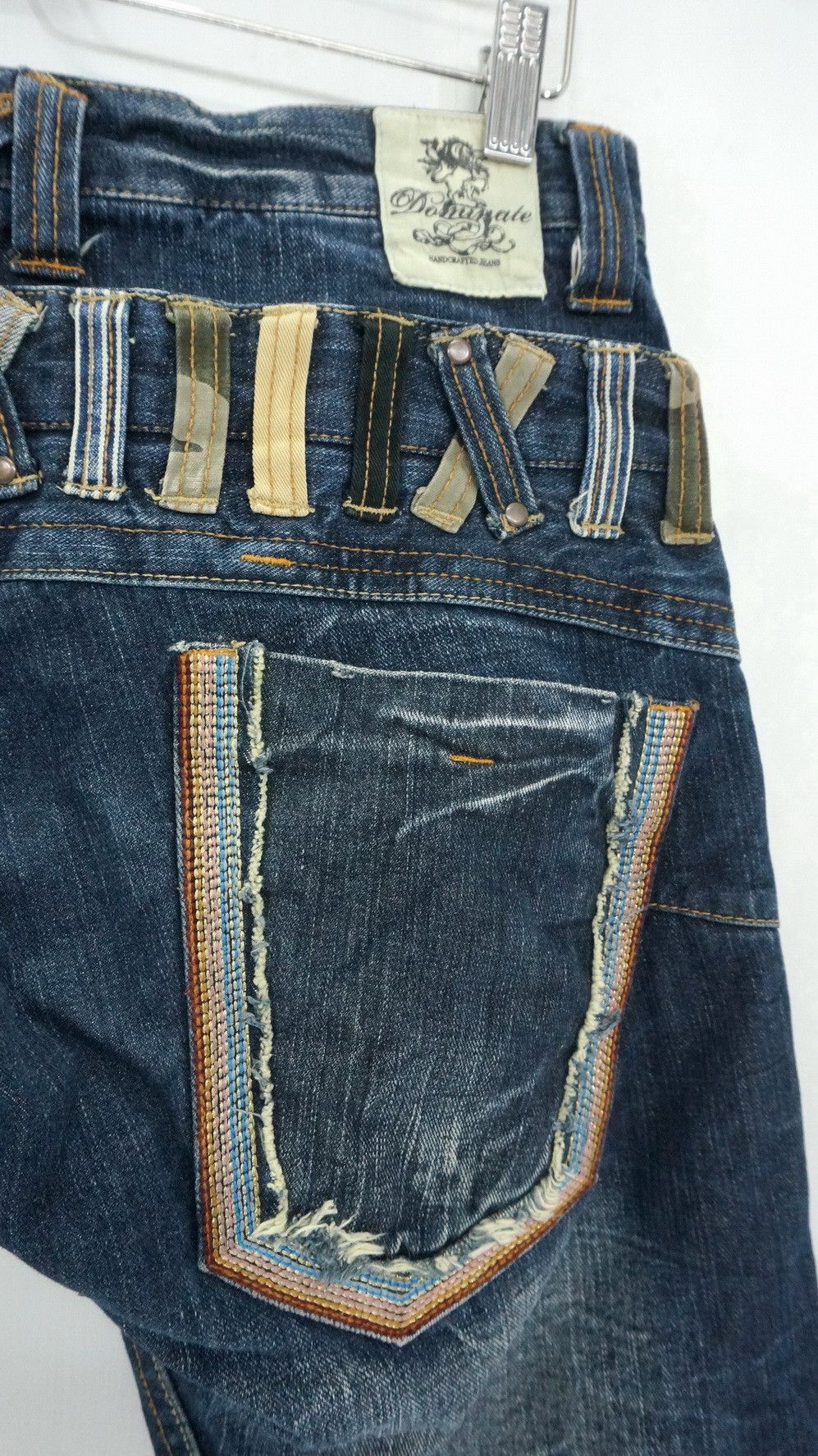 Handmade 🔥 Dope DOMINATE Japan Double Waist Distressed Jeans Size US 32 / EU 48 - 1 Thumbnail