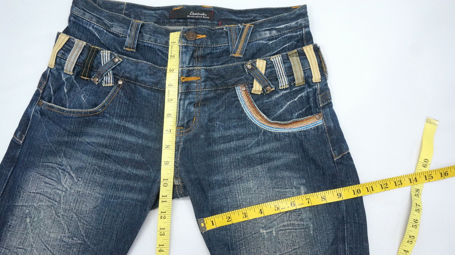 Handmade 🔥 Dope DOMINATE Japan Double Waist Distressed Jeans Size US 32 / EU 48 - 12 Thumbnail