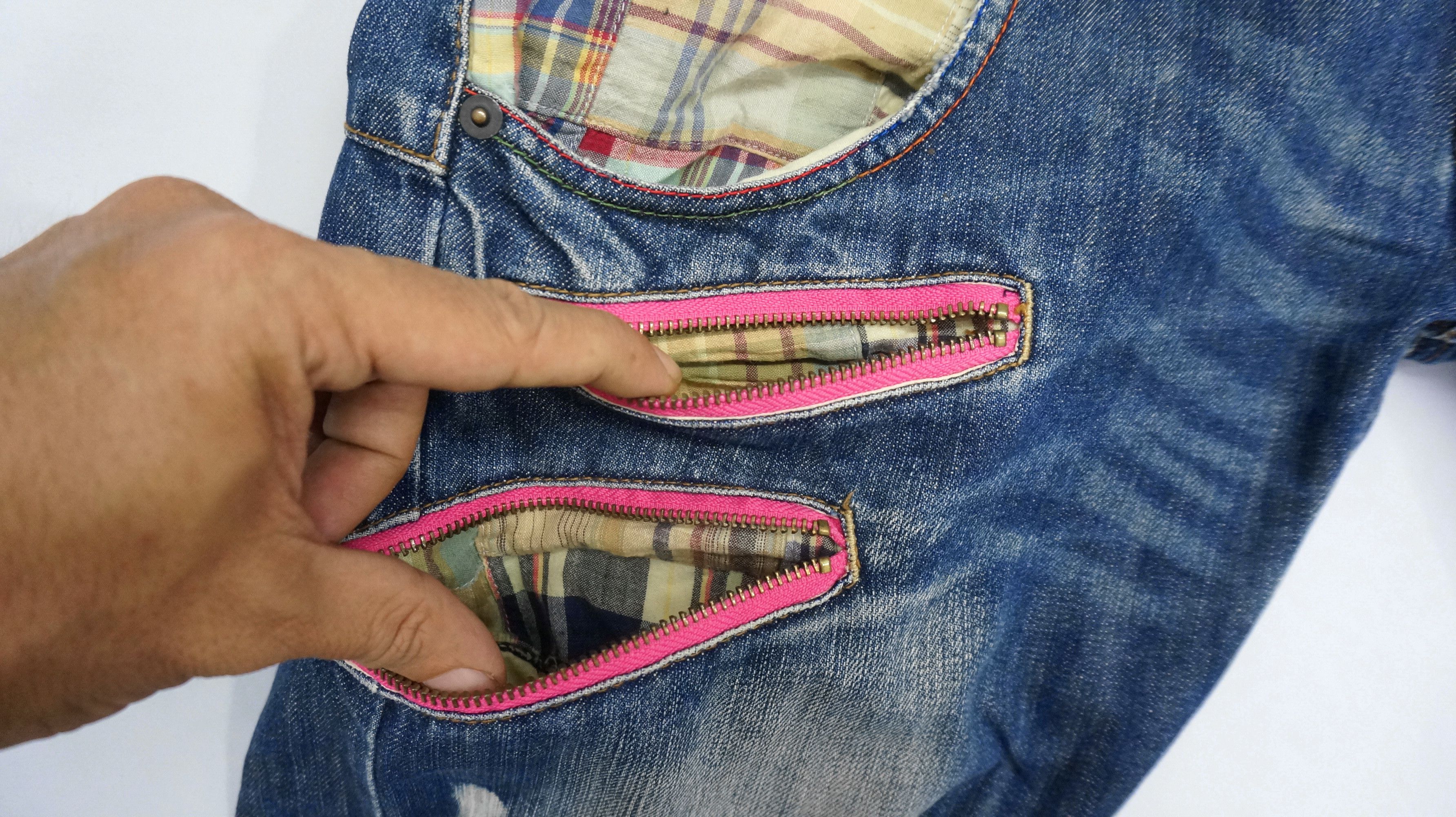 Vintage Fire 🔥 Handcraft DOMINATE Double Waist Japanese Jeans Size US 32 / EU 48 - 13 Thumbnail