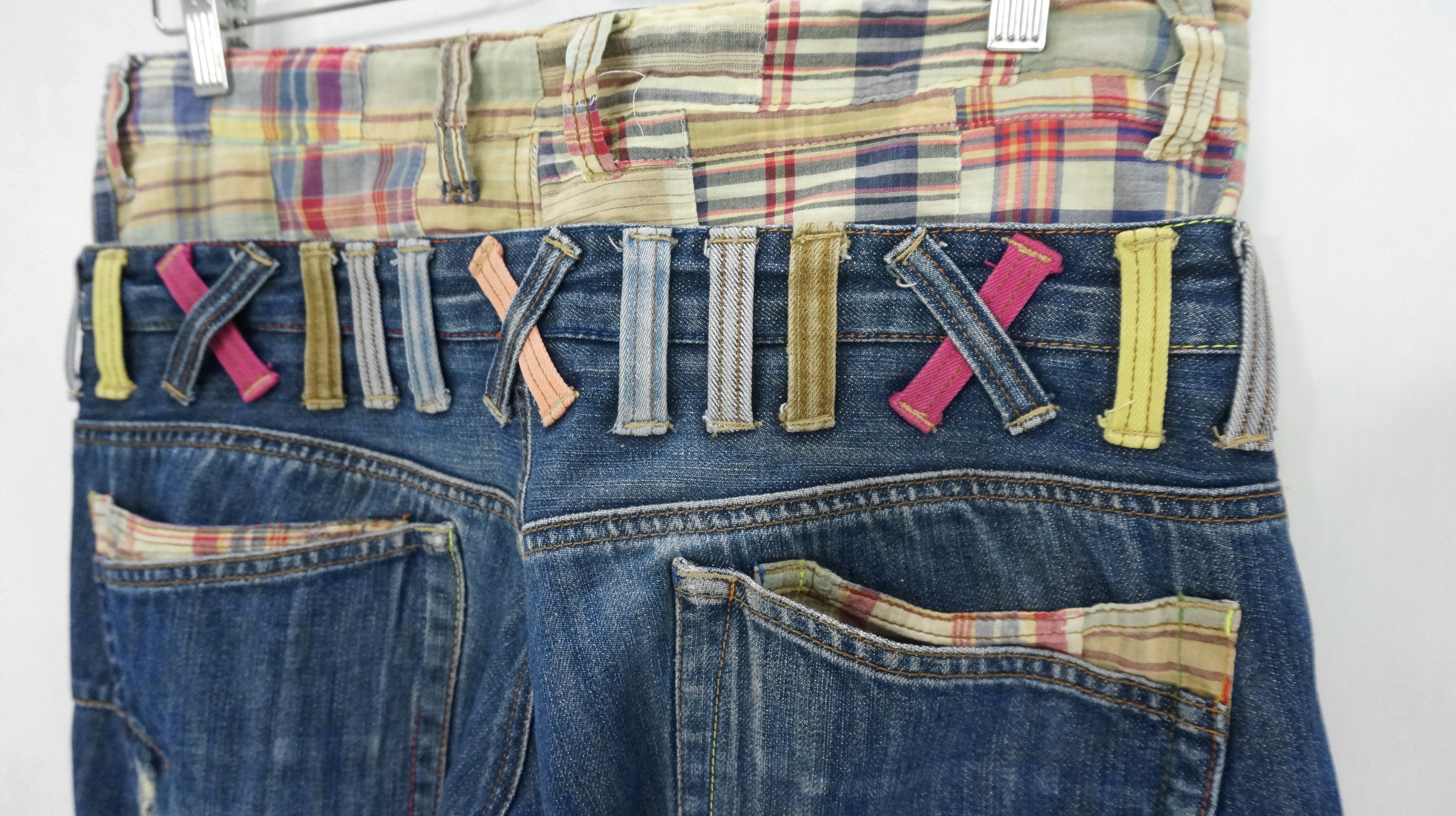 Vintage Fire 🔥 Handcraft DOMINATE Double Waist Japanese Jeans Size US 32 / EU 48 - 10 Thumbnail