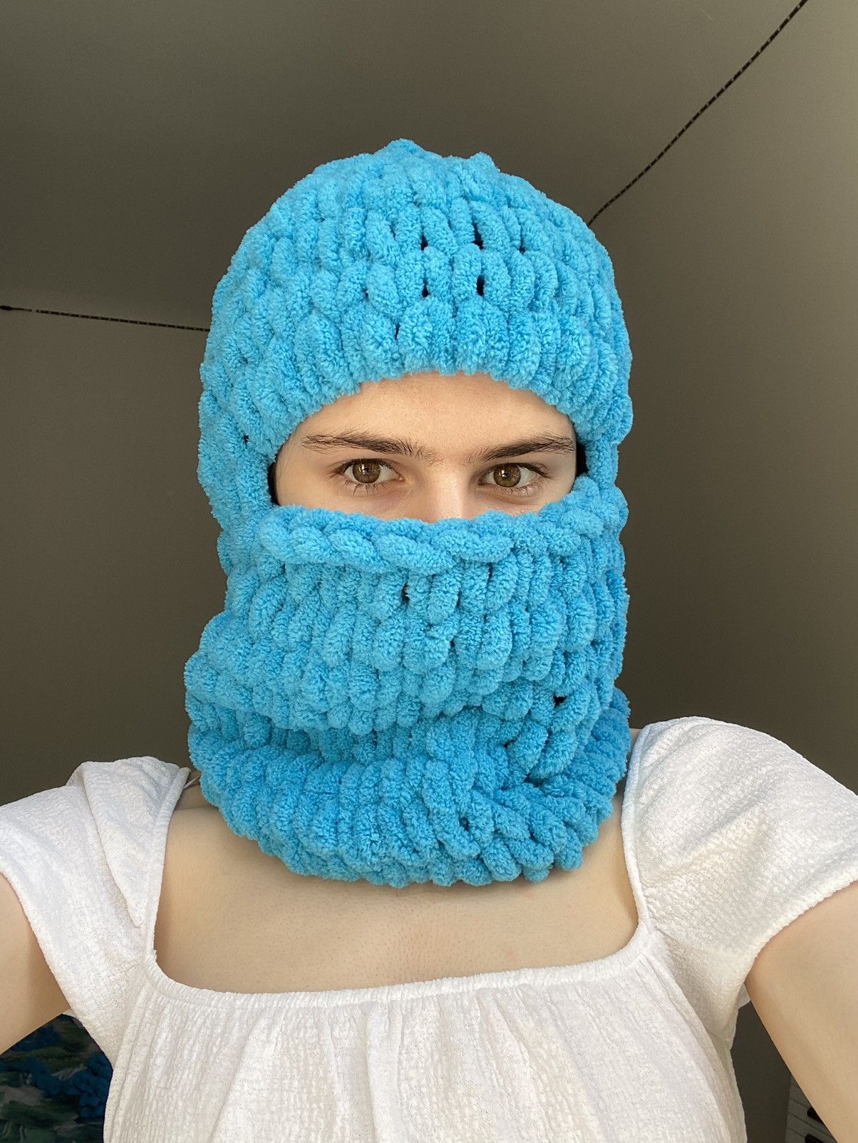 Handmade × Japanese Brand Handmade Knitted Balaclava Ski Mask Bunny Teddy Bear Style Size ONE SIZE - 1 Thumbnail
