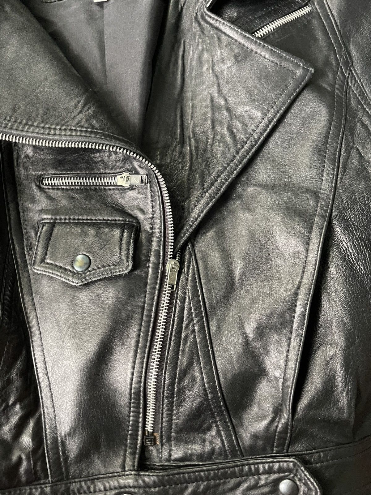 Vintage 90s vintage Avant Garde real leather biker jacket Size M / US 6-8 / IT 42-44 - 8 Thumbnail