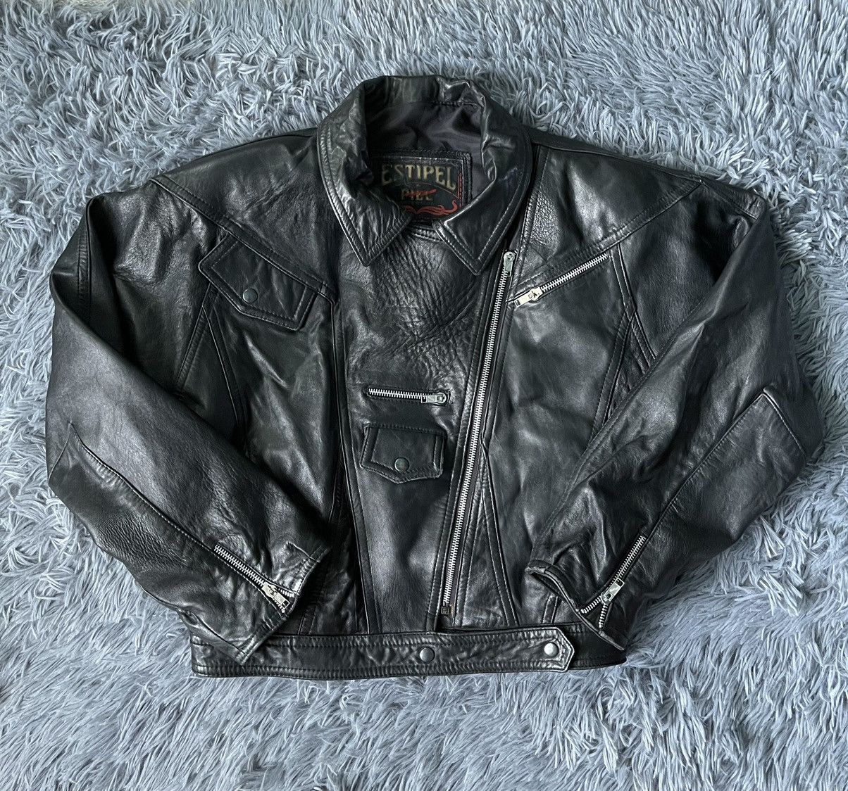 Vintage 90s vintage Avant Garde real leather biker jacket Size M / US 6-8 / IT 42-44 - 2 Thumbnail