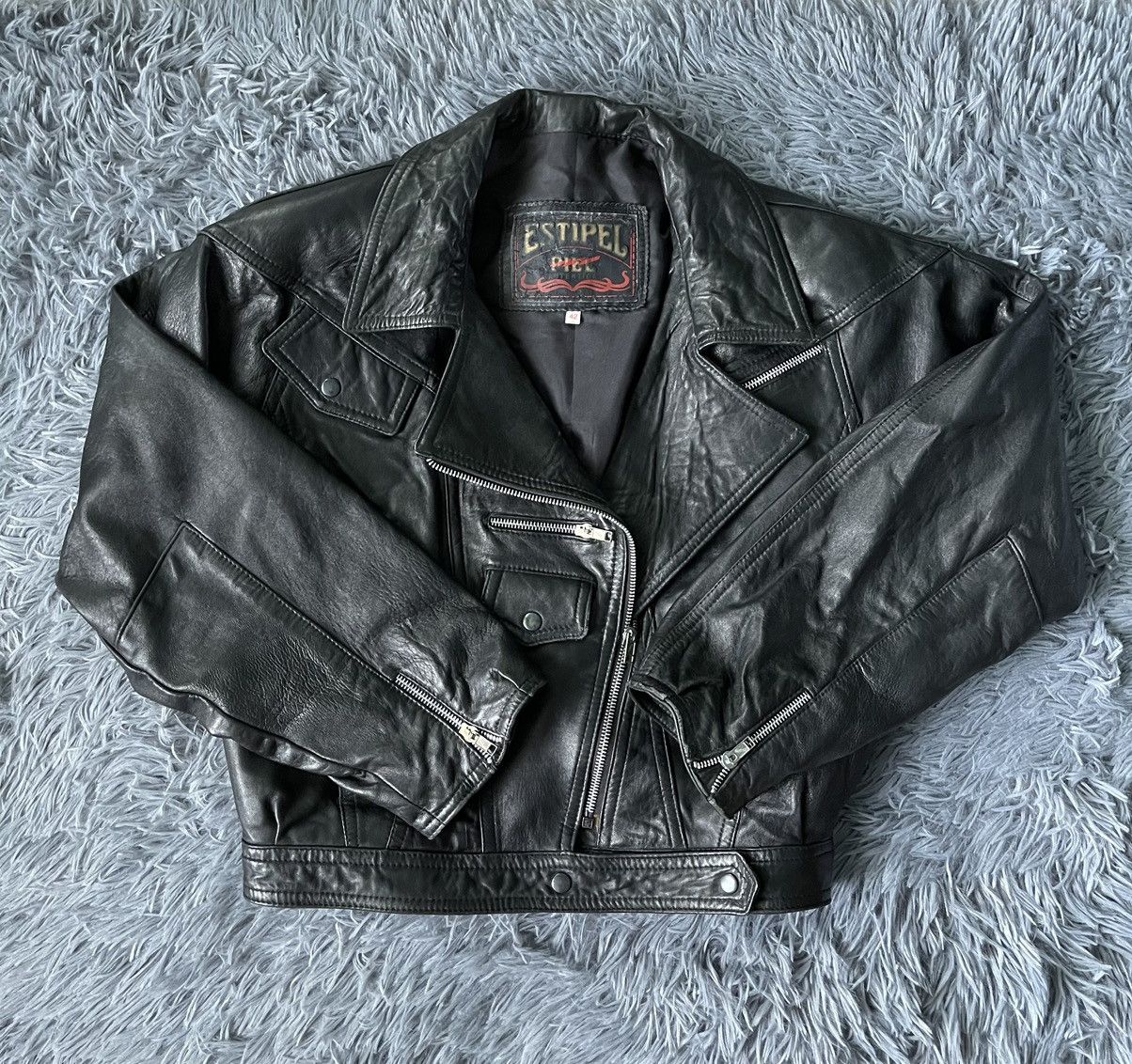 Vintage 90s vintage Avant Garde real leather biker jacket Size M / US 6-8 / IT 42-44 - 1 Thumbnail