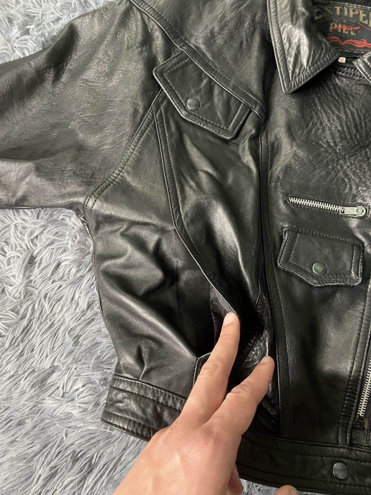 Vintage 90s vintage Avant Garde real leather biker jacket Size M / US 6-8 / IT 42-44 - 16 Thumbnail